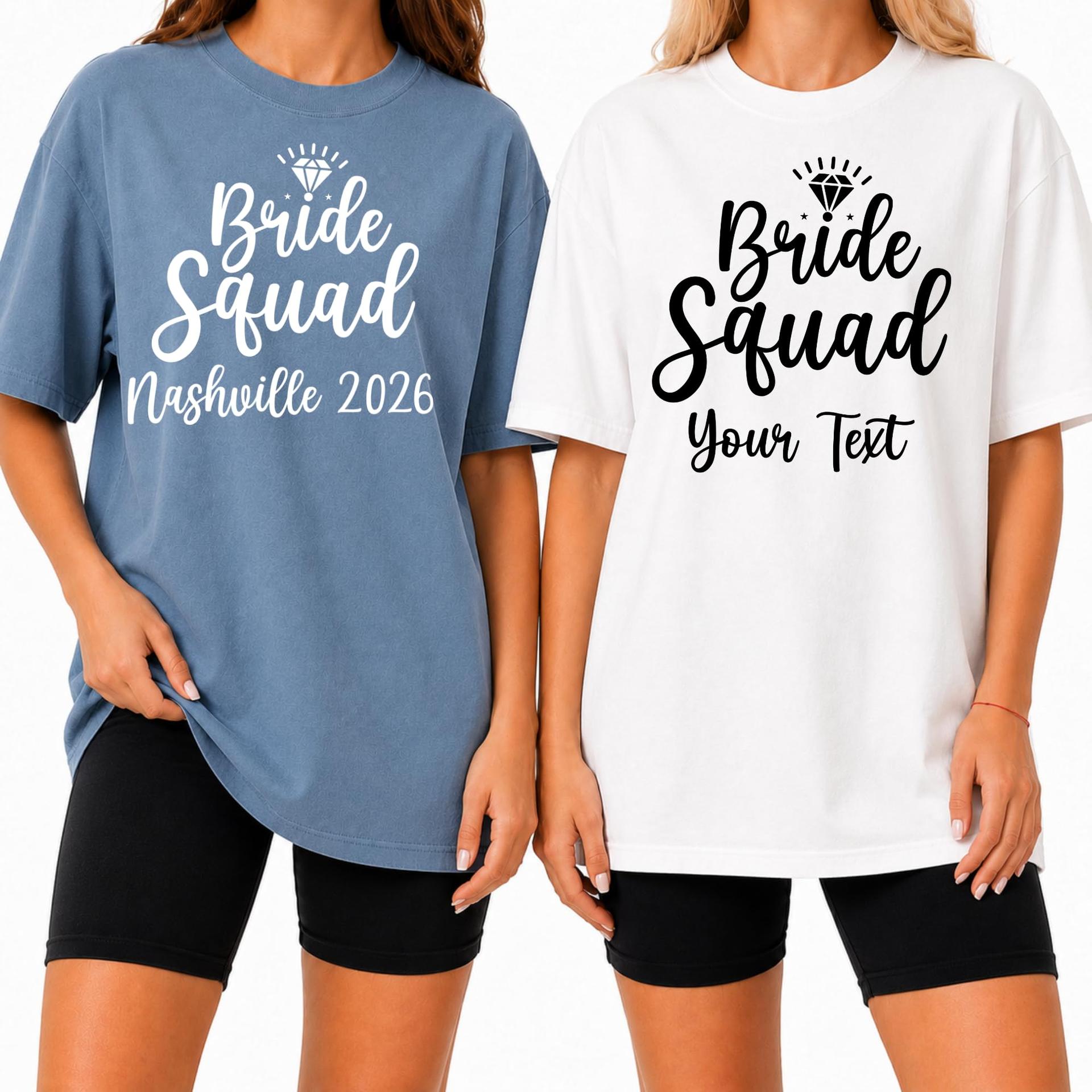 Custom Bride Squad Shirt Personalized Diamond Bachelorette Tee — photo 1 of 9