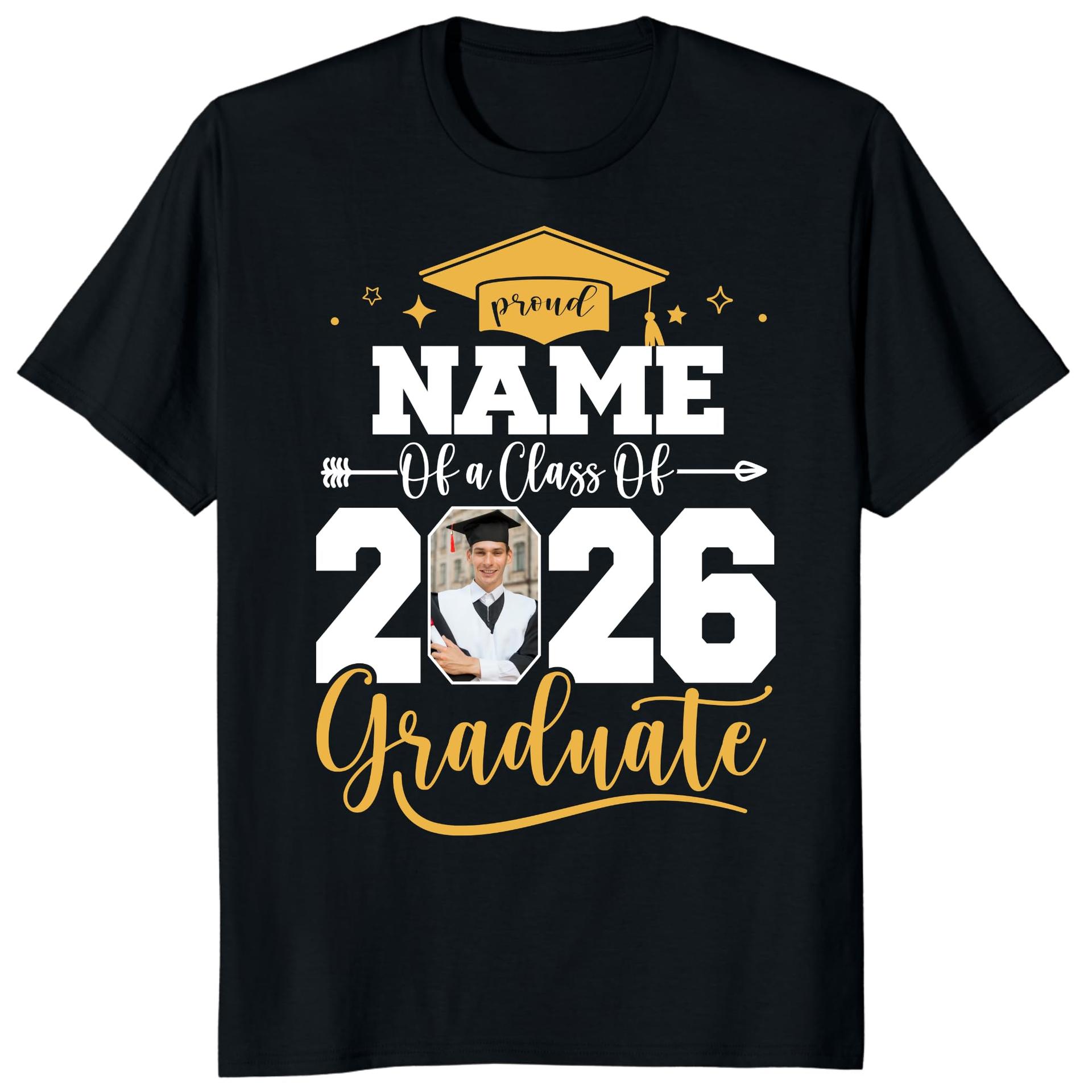 Custom Class of 2026 Graduate Photo Shirt Personalized Name Tee — photo 1 of 7