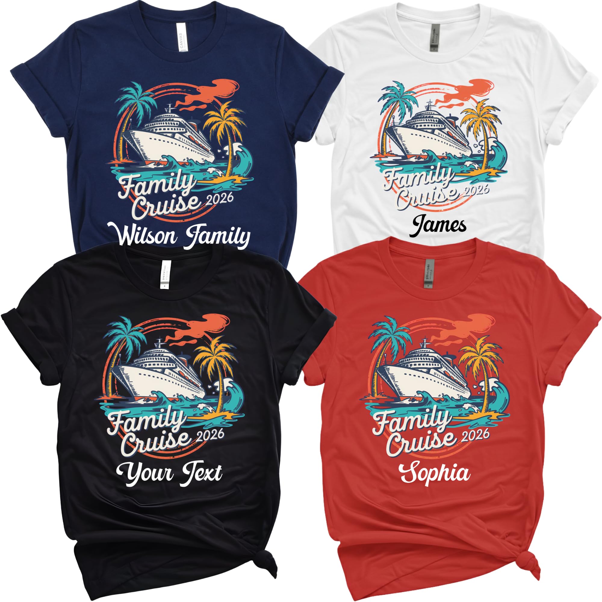 Custom Family Cruise 2026 Shirt Personalized Tropical Ship Tee — photo 1 of 9