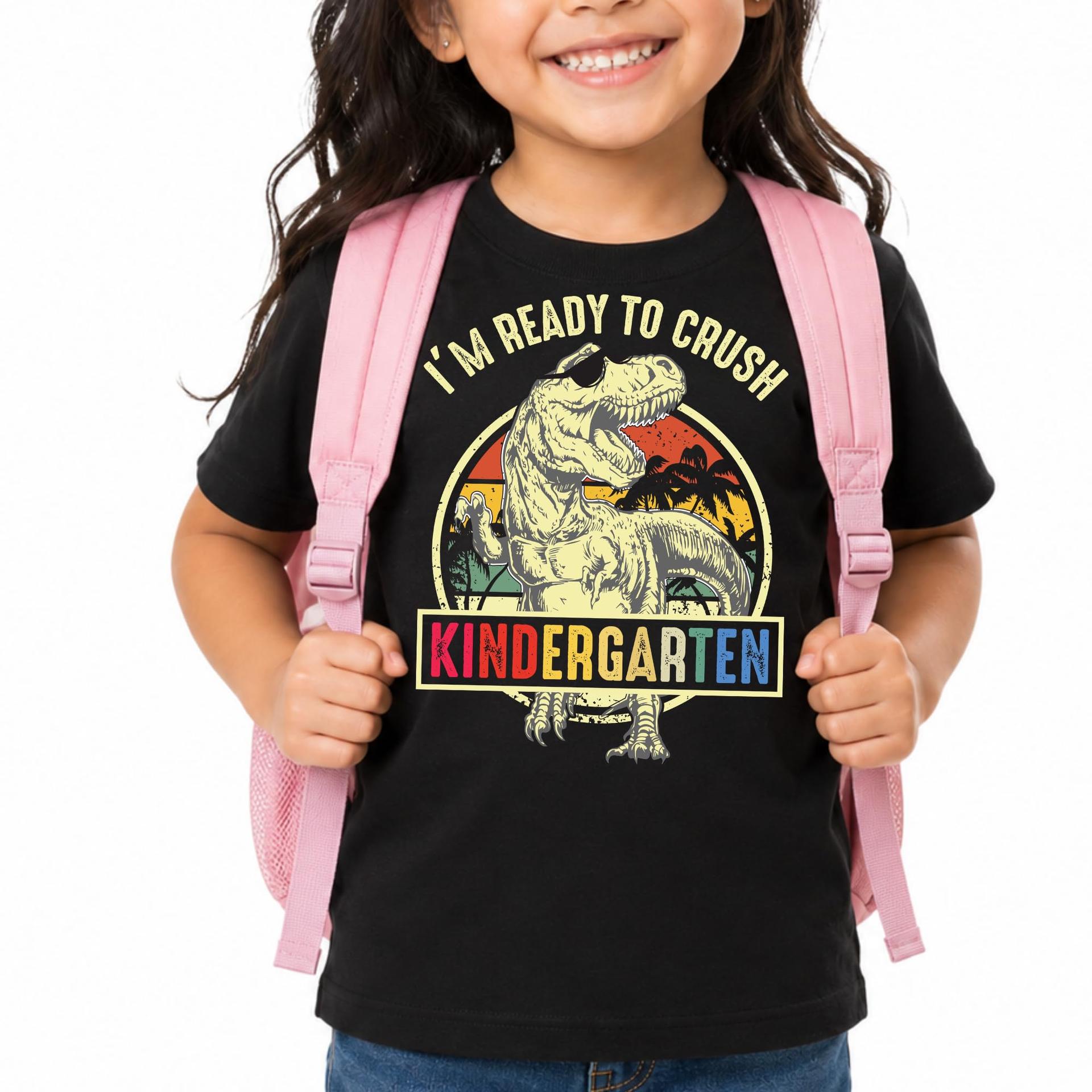 Custom Ready To Crush Kindergarten Dinosaur Shirt Kids First Day Tee — photo 1 of 6