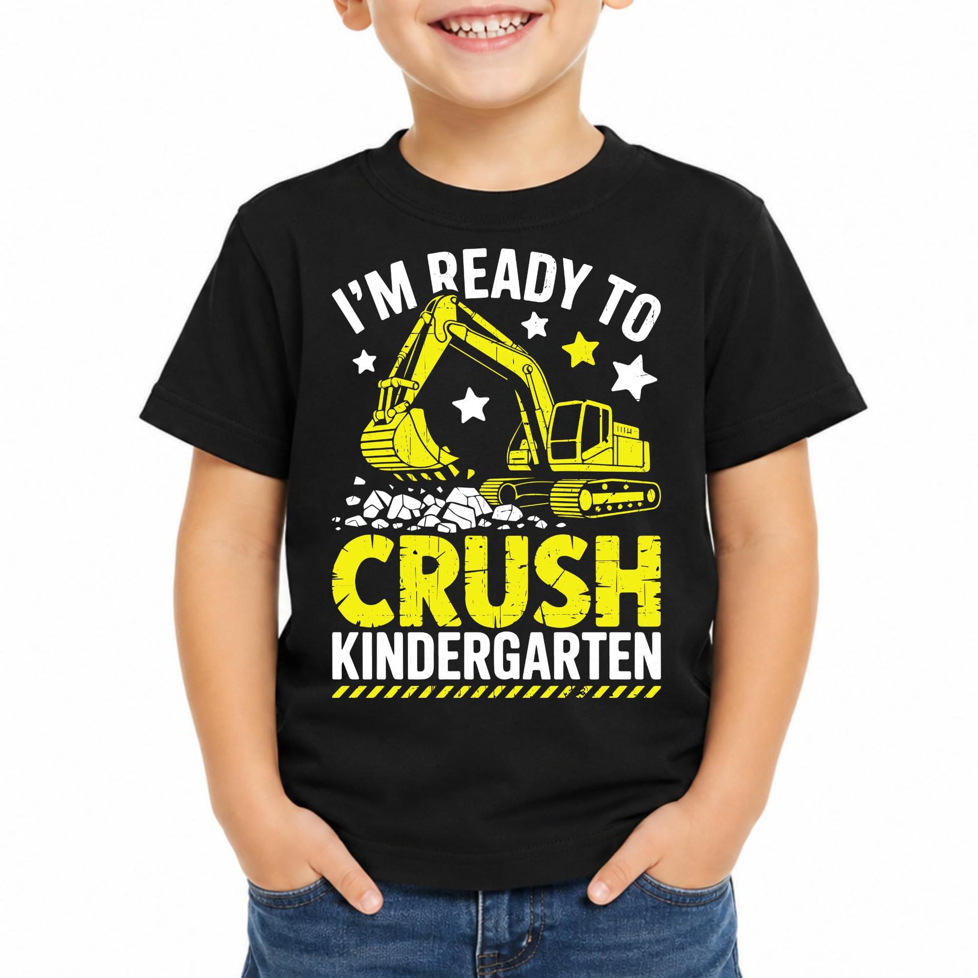 Custom Ready To Crush Kindergarten Excavator Shirt Kids First Day Tee — photo 1 of 6