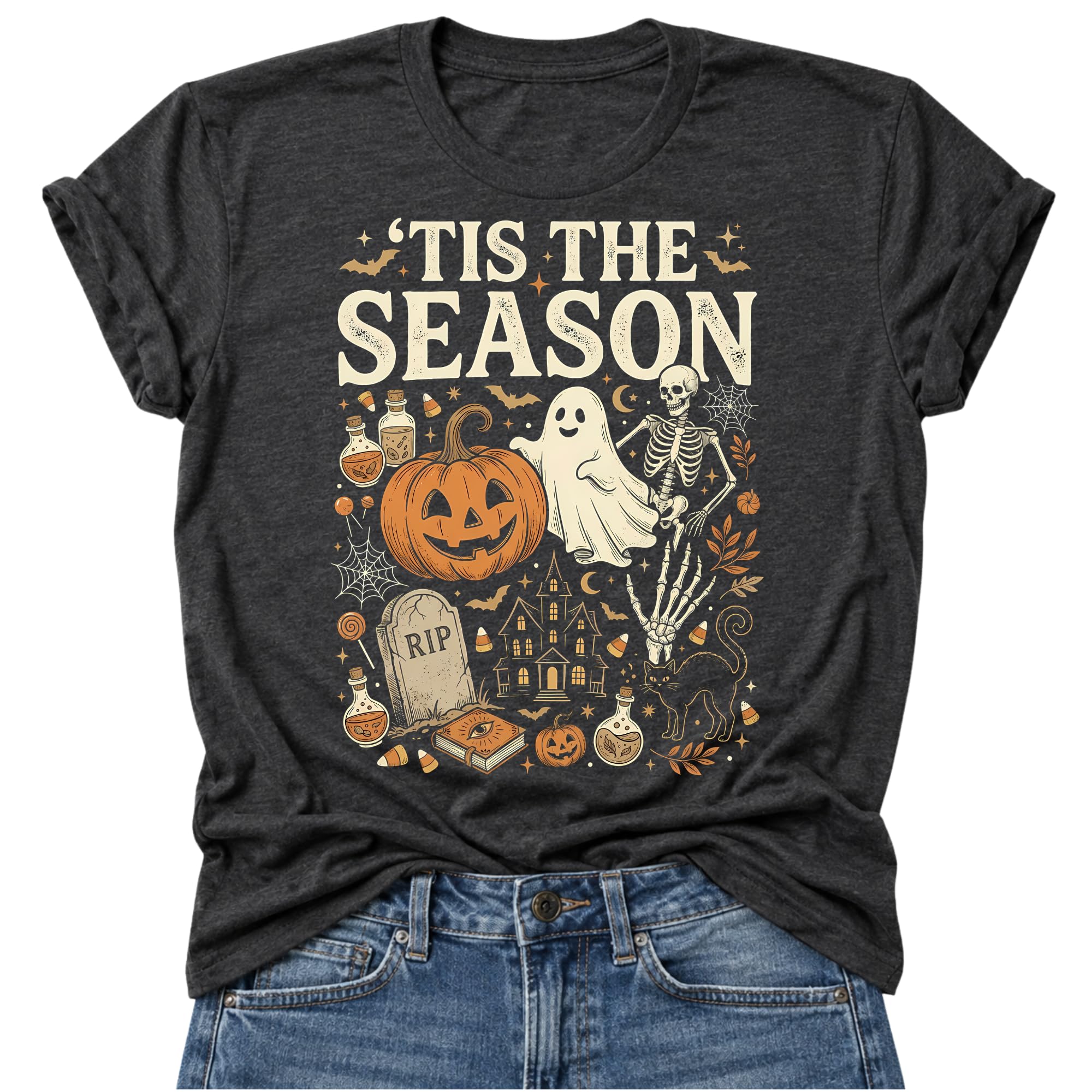 Custom Tis the Season Halloween Shirt Personalized Spooky Collage Tee — photo 1 of 9