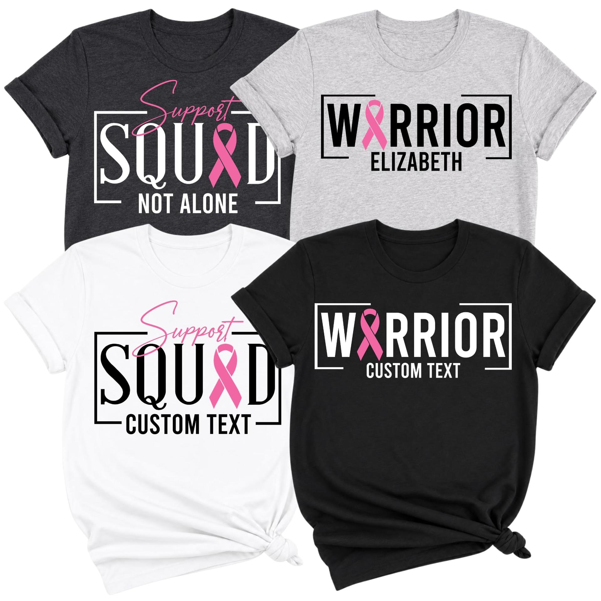 Personalized Breast Cancer Warrior Support Squad Shirt Custom Team Tee — photo 1 of 7