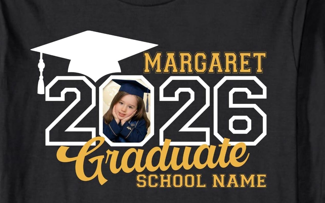 A black 2026 Graduate photo shirt