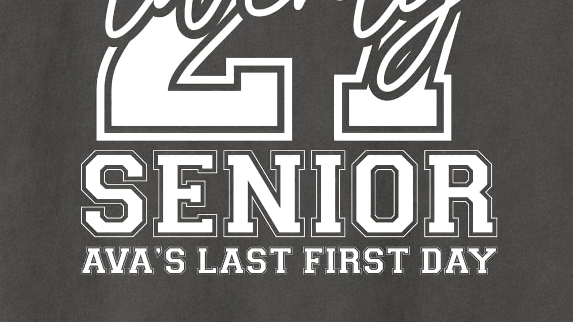 A gray “27 Senior” shirt
