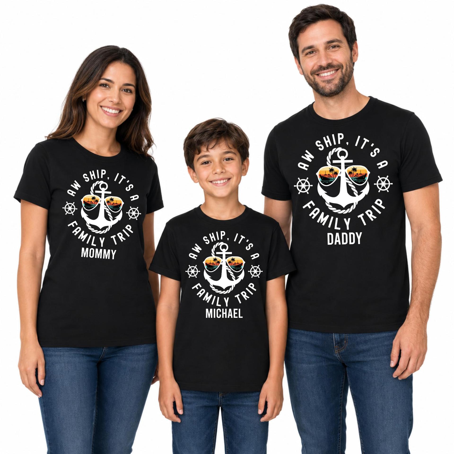 Custom Aw Ship Its A Family Trip Shirt Personalized Cruise Family Tee — photo 1 of 7