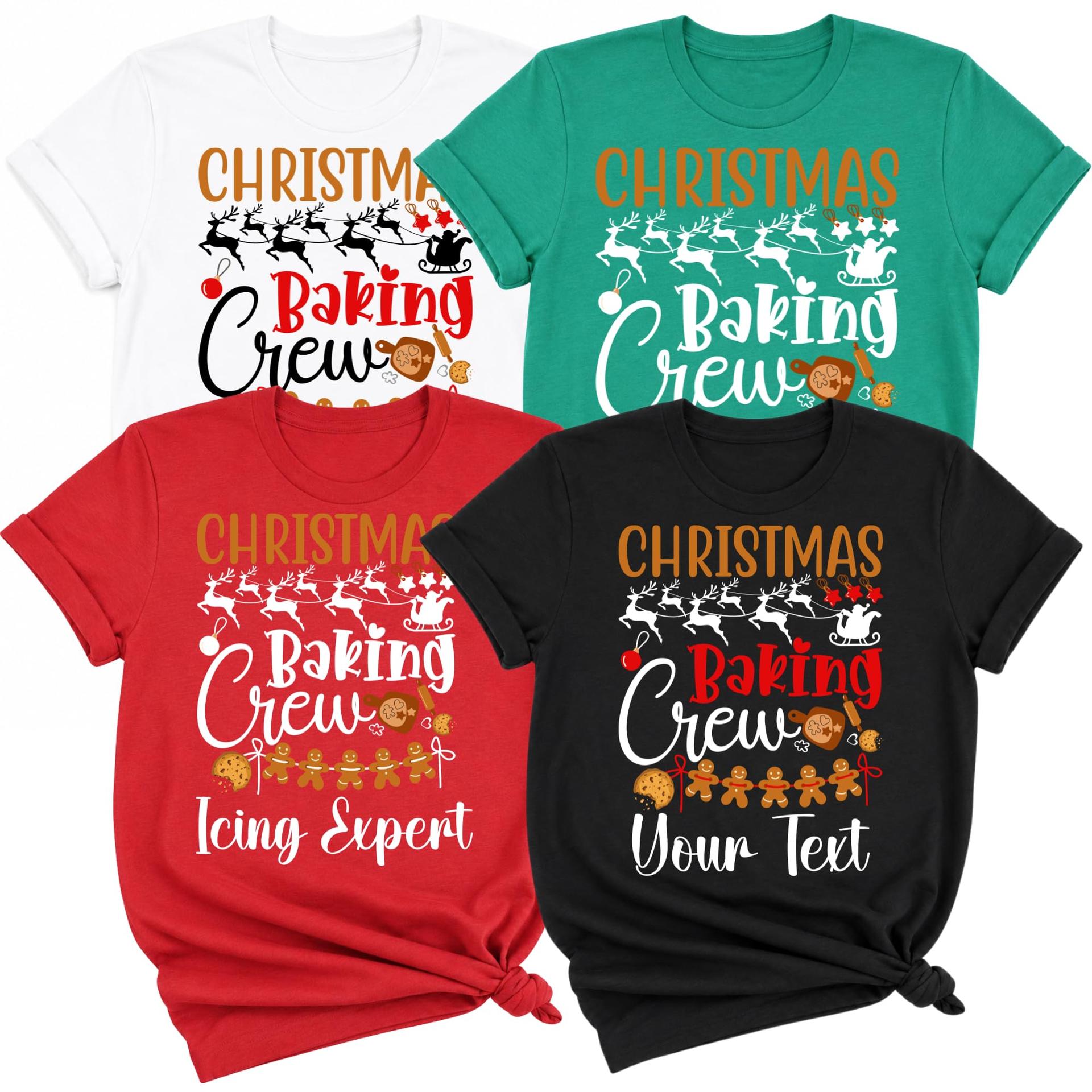 Custom Christmas Baking Crew Shirt, Personalized Xmas Eve Cookie Squad Tee (Design 1) — photo 1 of 8