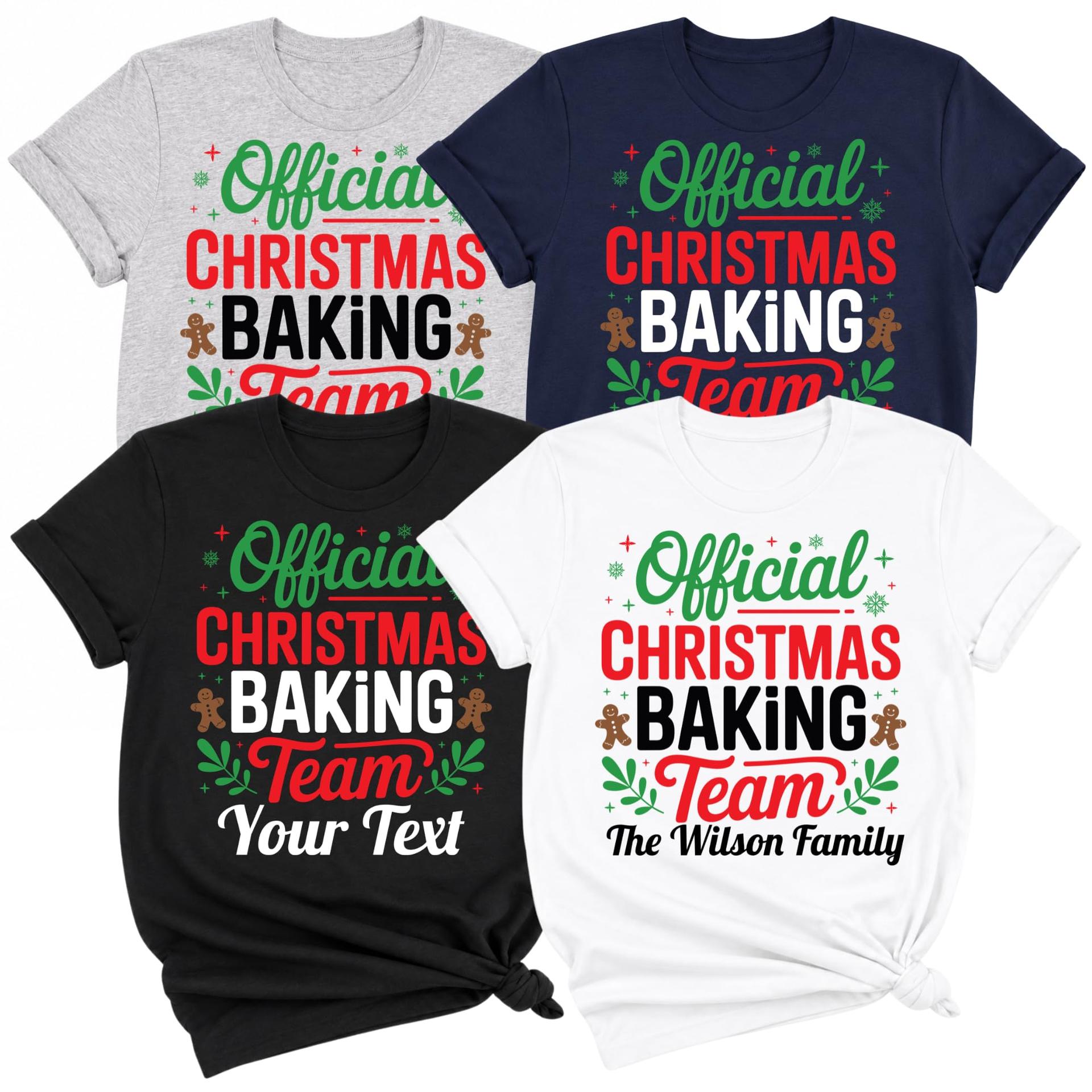 Custom Christmas Baking Crew Shirt, Personalized Xmas Eve Cookie Squad Tee (Design 8) — photo 1 of 7