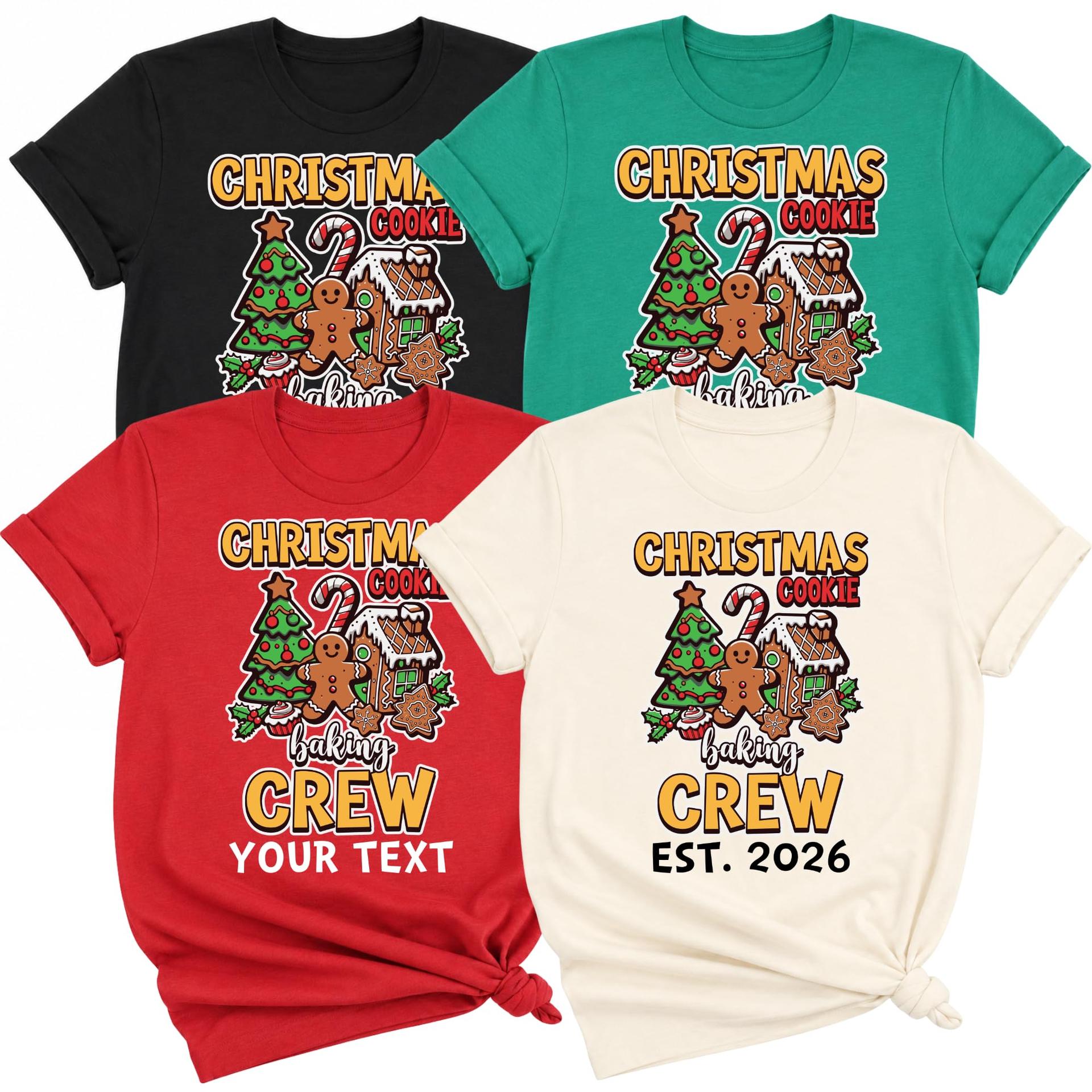 Custom Christmas Baking Crew Shirt, Personalized Xmas Eve Cookie Squad Tee (Design 9) — photo 1 of 7