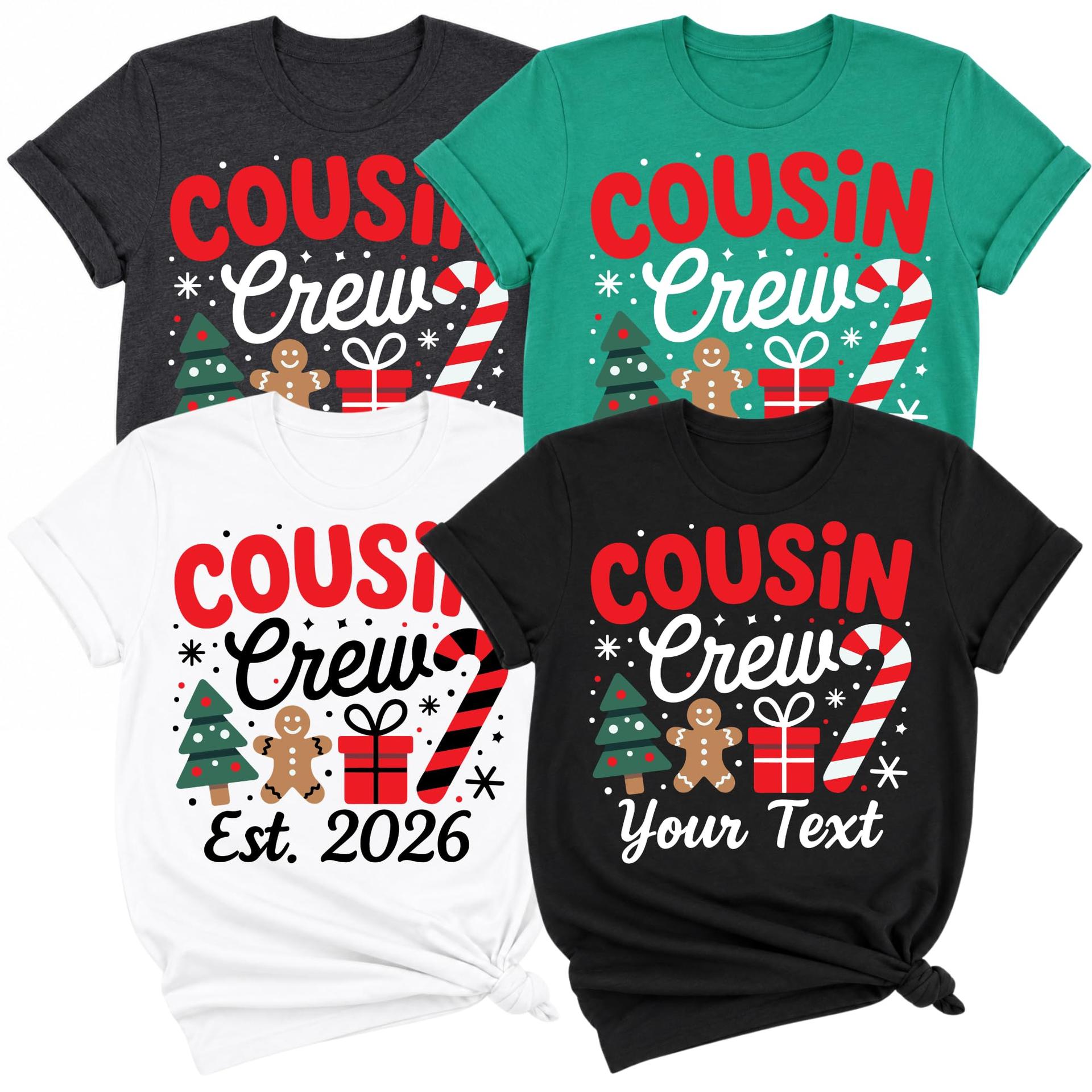 Custom Christmas Cousin Crew Shirts, Personalized Holiday Family Group Tees (Design 7) — photo 1 of 6