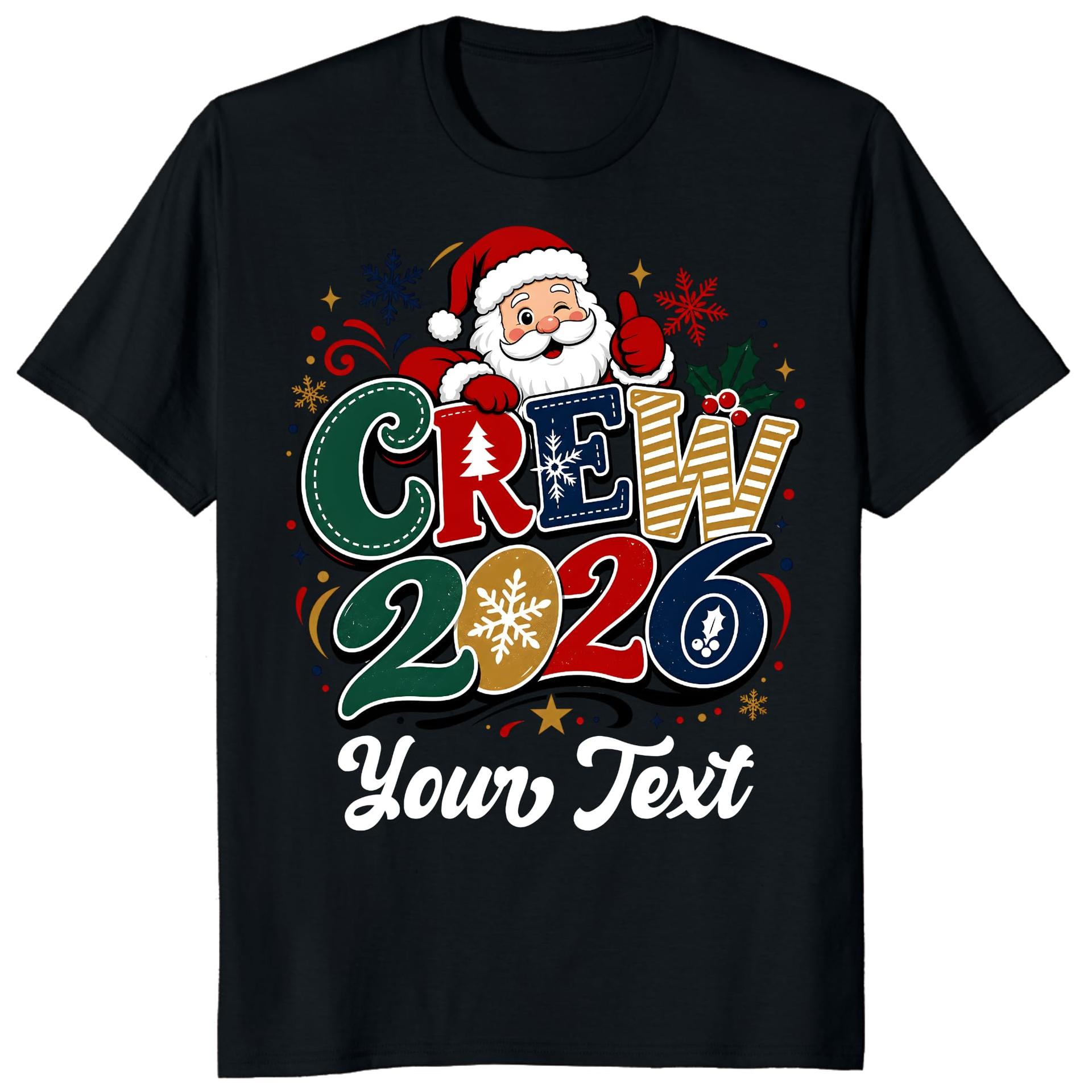 Custom Christmas Crew Family Matching Shirt, Xmas Holiday Squad Pajamas Tee (Design 10) — photo 1 of 6