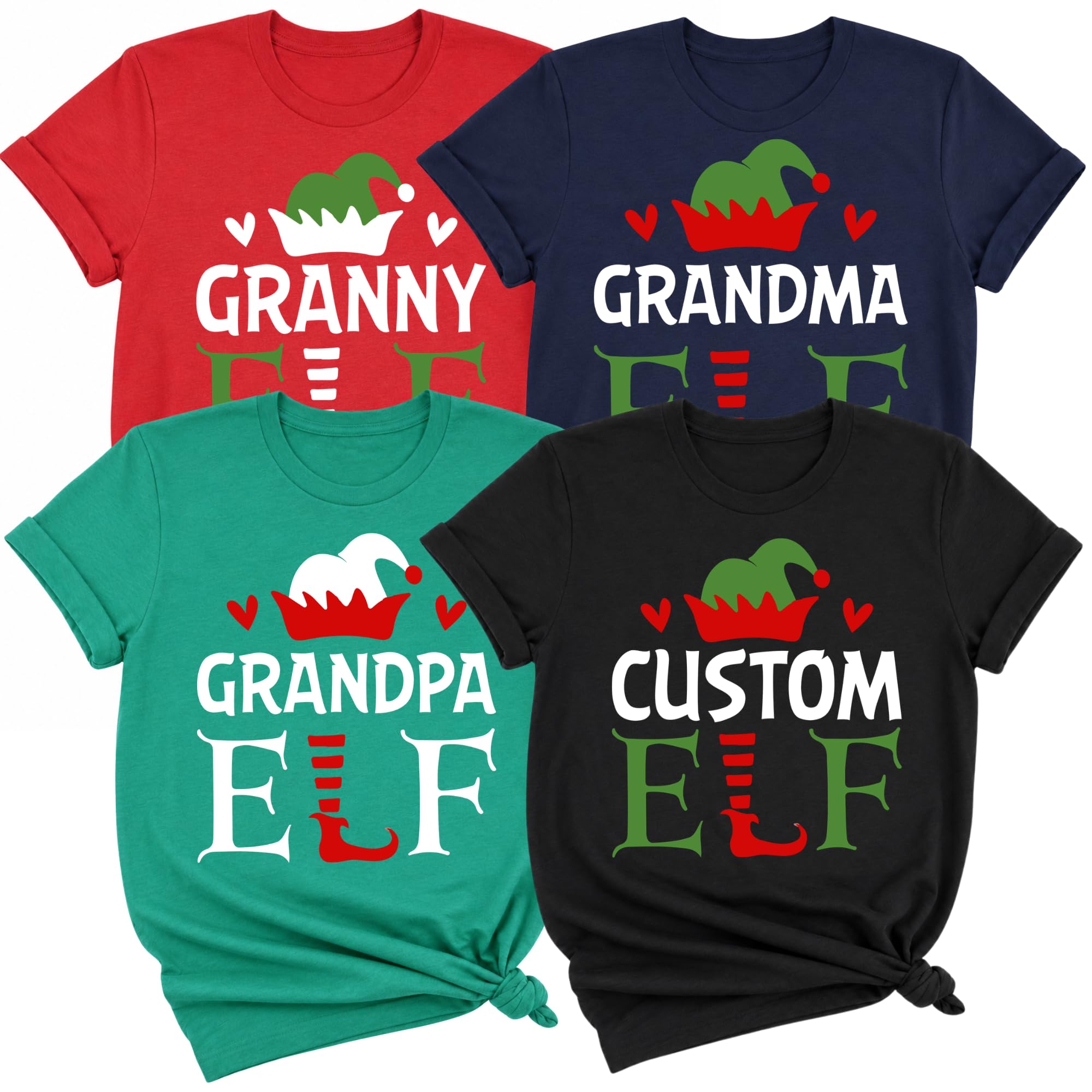 Custom Elf Family Christmas Matching Shirts, Personalized Xmas Holiday Tee (Design 3) — photo 1 of 6
