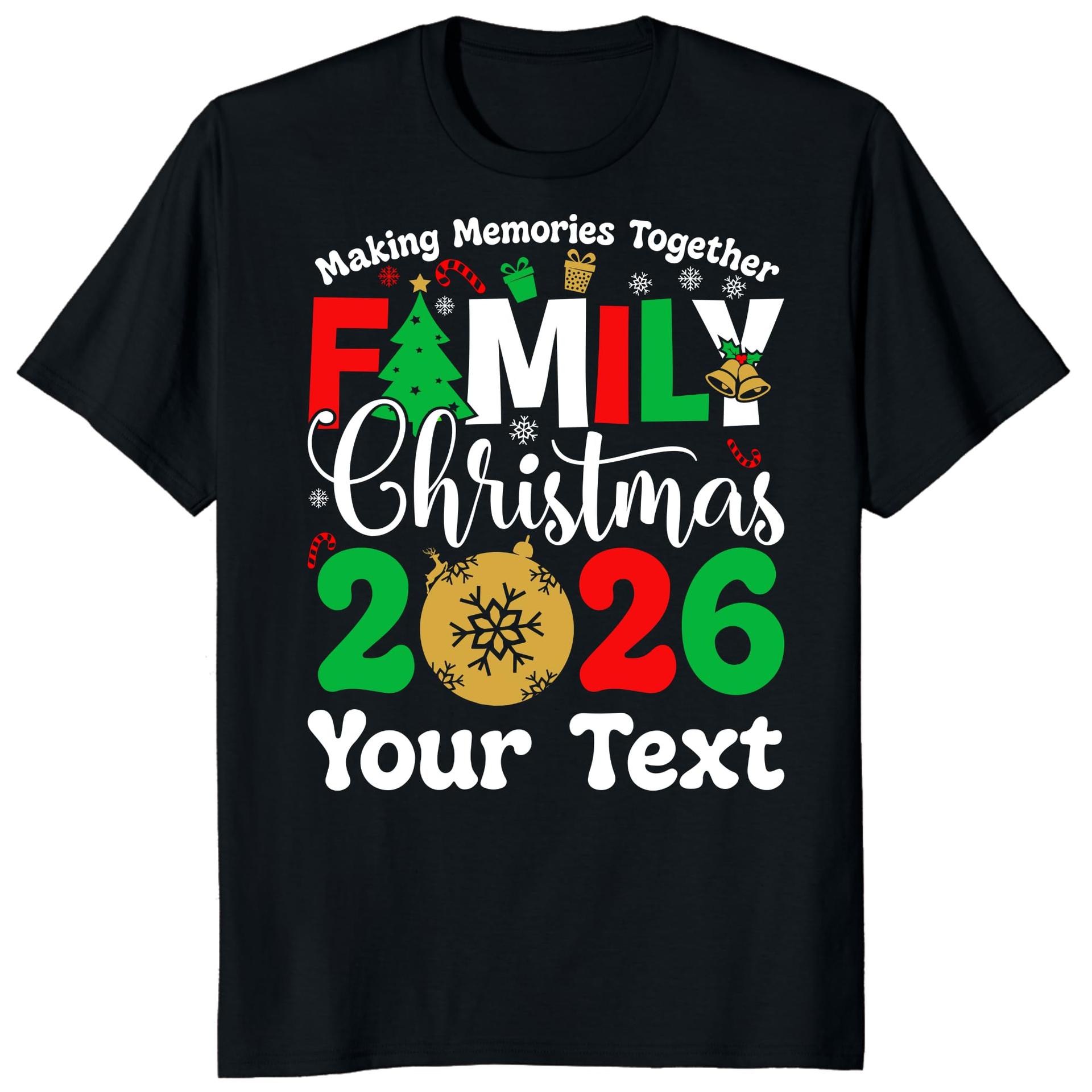 Custom Family Christmas 2026 Matching Shirts, Xmas Eve Family Pajamas Tee (Design 2) — photo 1 of 6
