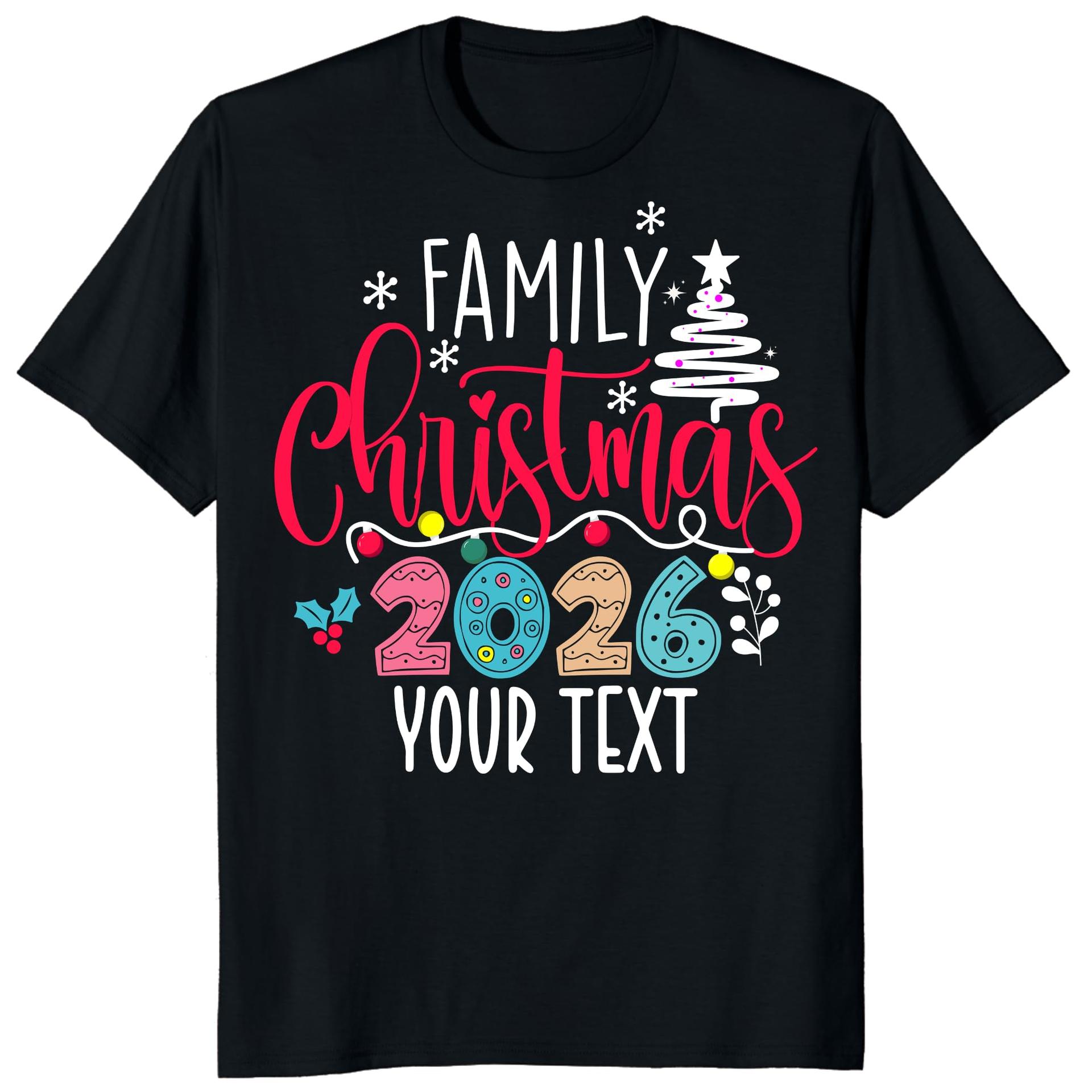 Custom Family Christmas 2026 Matching Shirts, Xmas Eve Family Pajamas Tee (Design 4) — photo 1 of 6