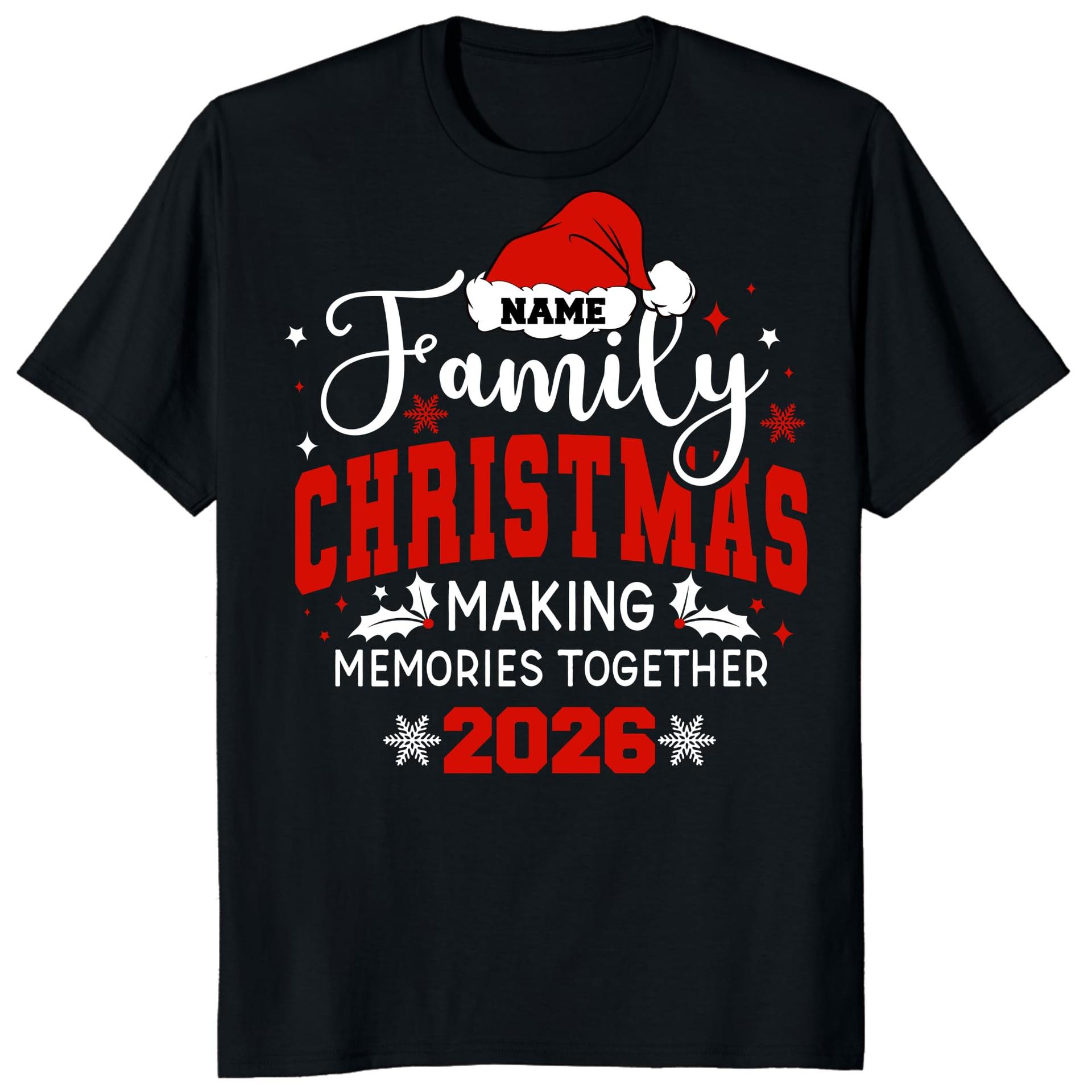 Custom Family Christmas 2026 Matching Shirts, Xmas Eve Family Pajamas Tee (Design 5) — photo 1 of 6