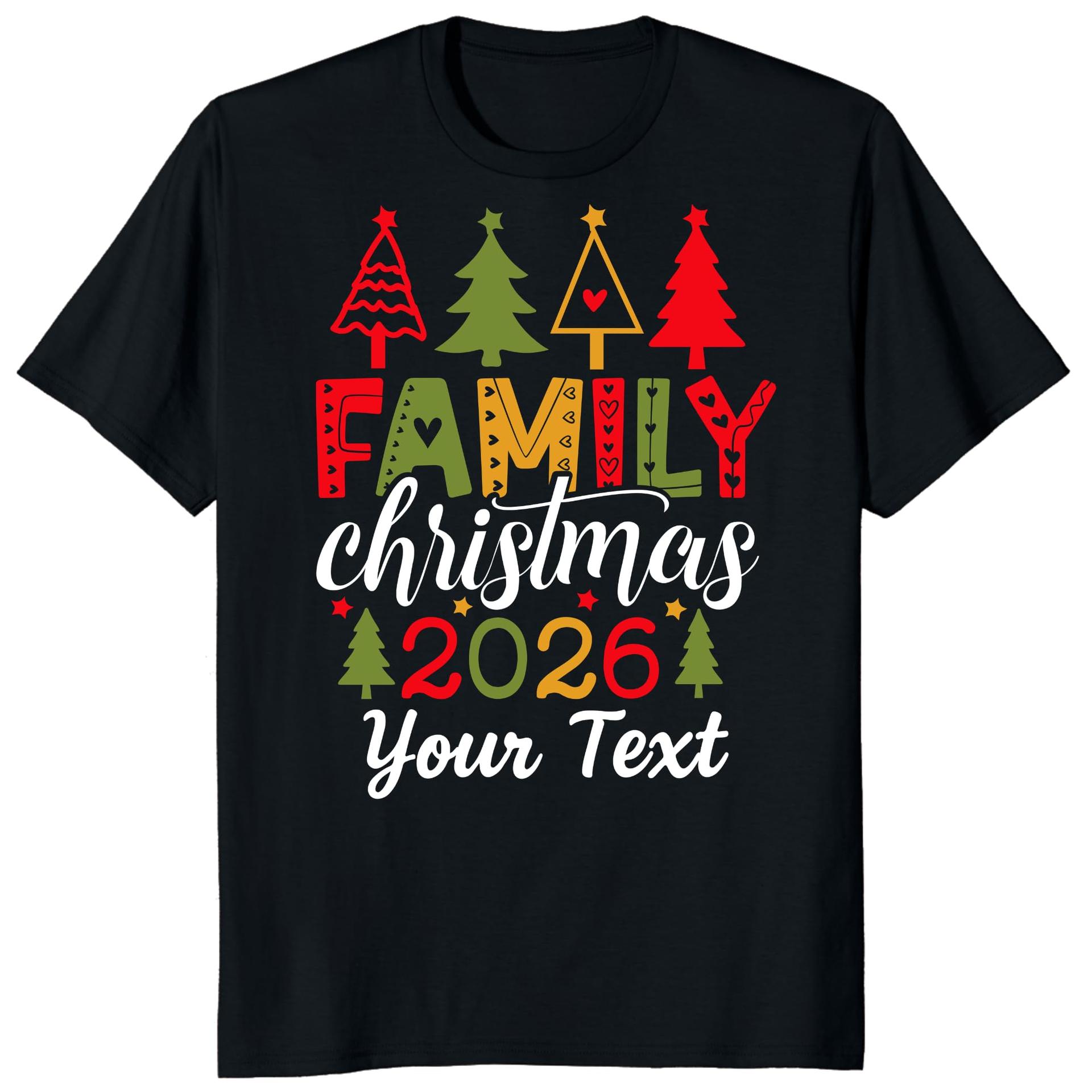 Custom Family Christmas 2026 Matching Shirts, Xmas Eve Family Pajamas Tee (Design 6) — photo 1 of 6