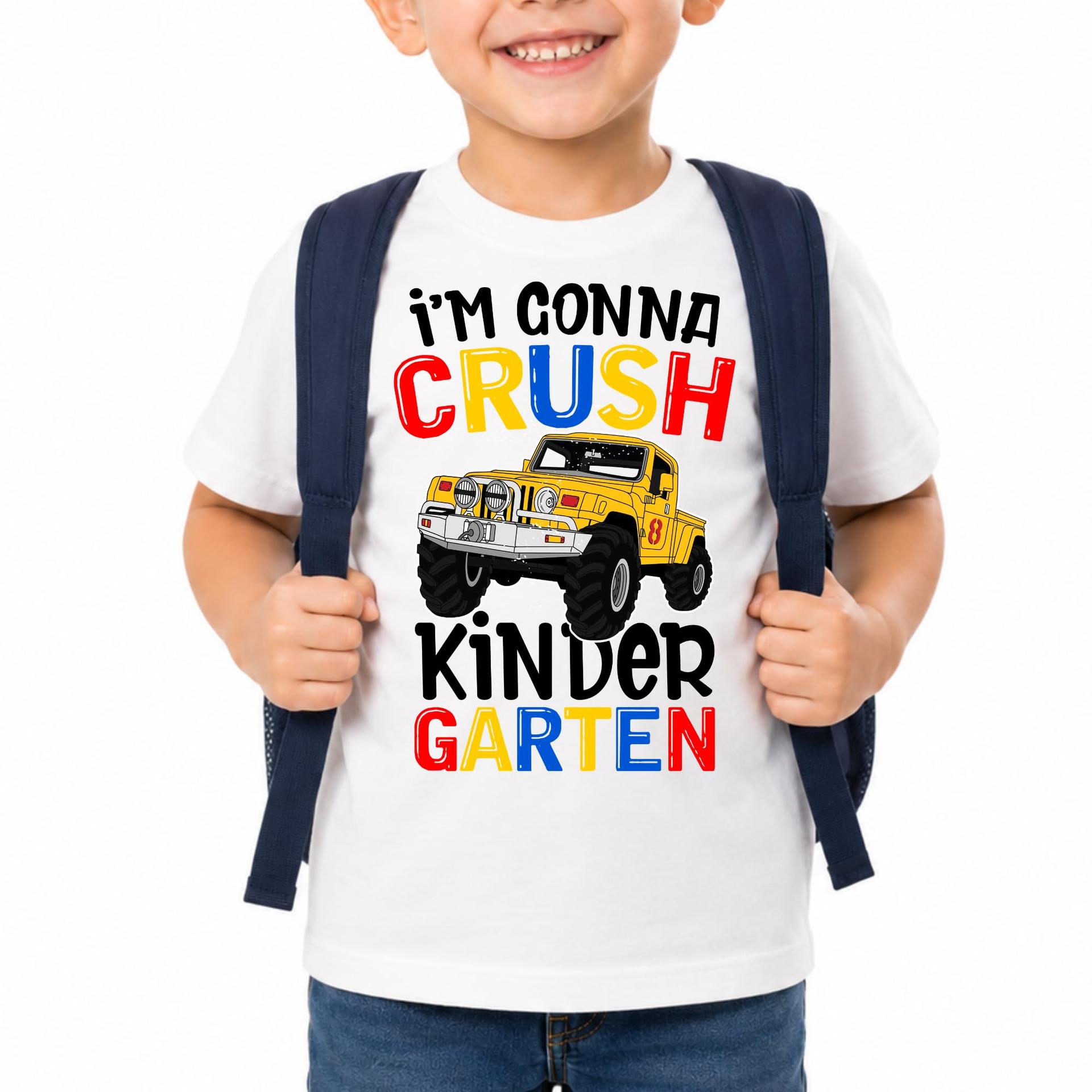 Custom Gonna Crush Kindergarten Off Road Truck Shirt Kids School Tee — photo 1 of 6