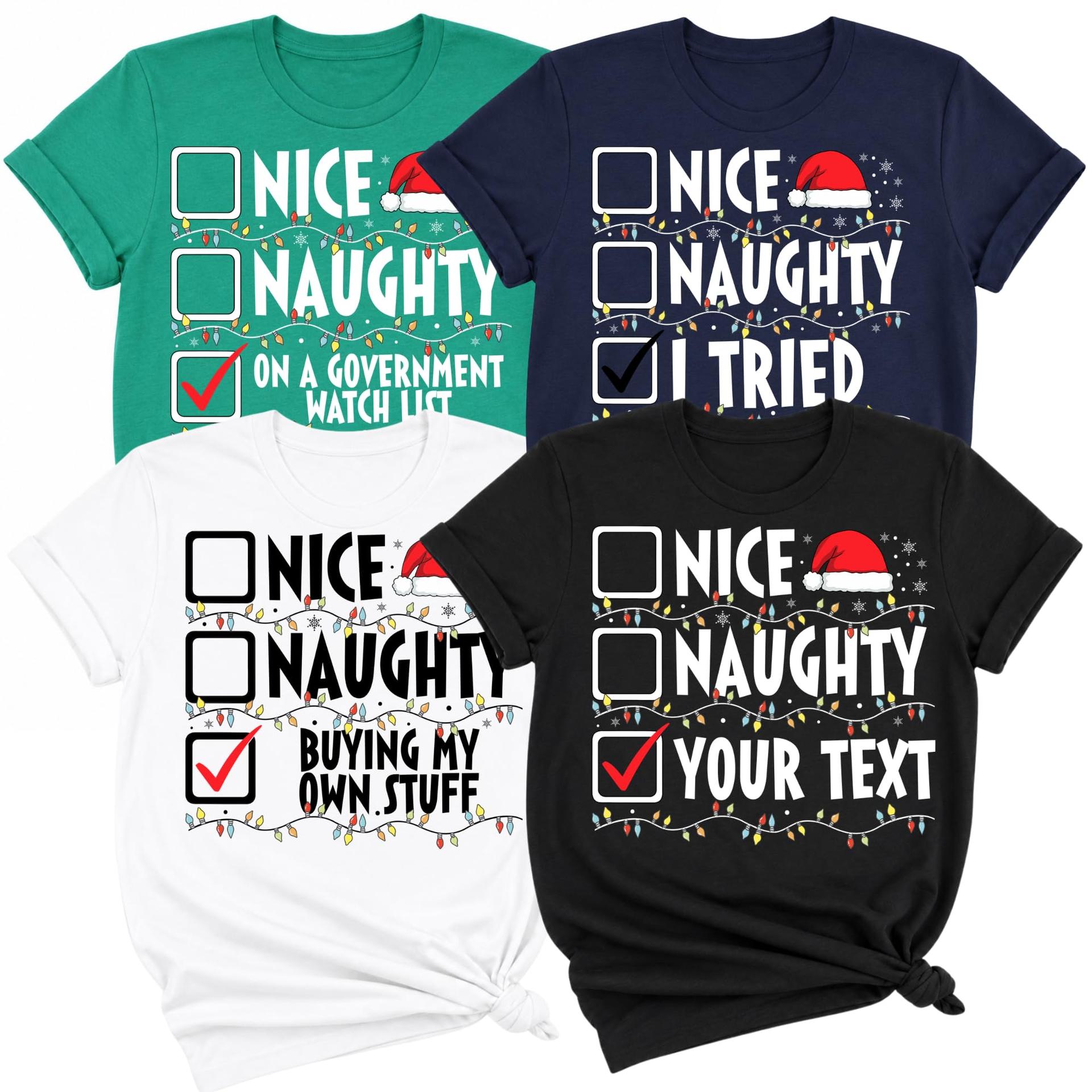 Custom Nice or Naughty Christmas Matching Shirts Checklist Funny Apparels (Design 3) — photo 1 of 7
