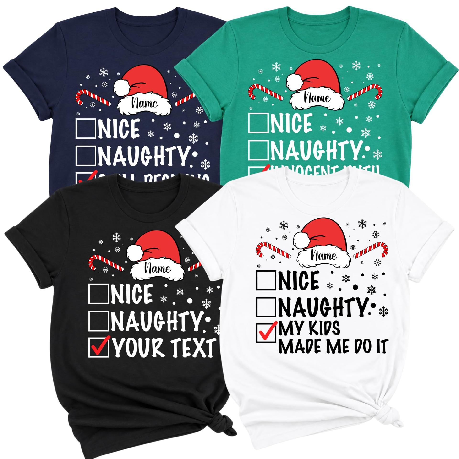 Custom Nice or Naughty Christmas Matching Shirts Checklist Funny Apparels (Design 5) — photo 1 of 7