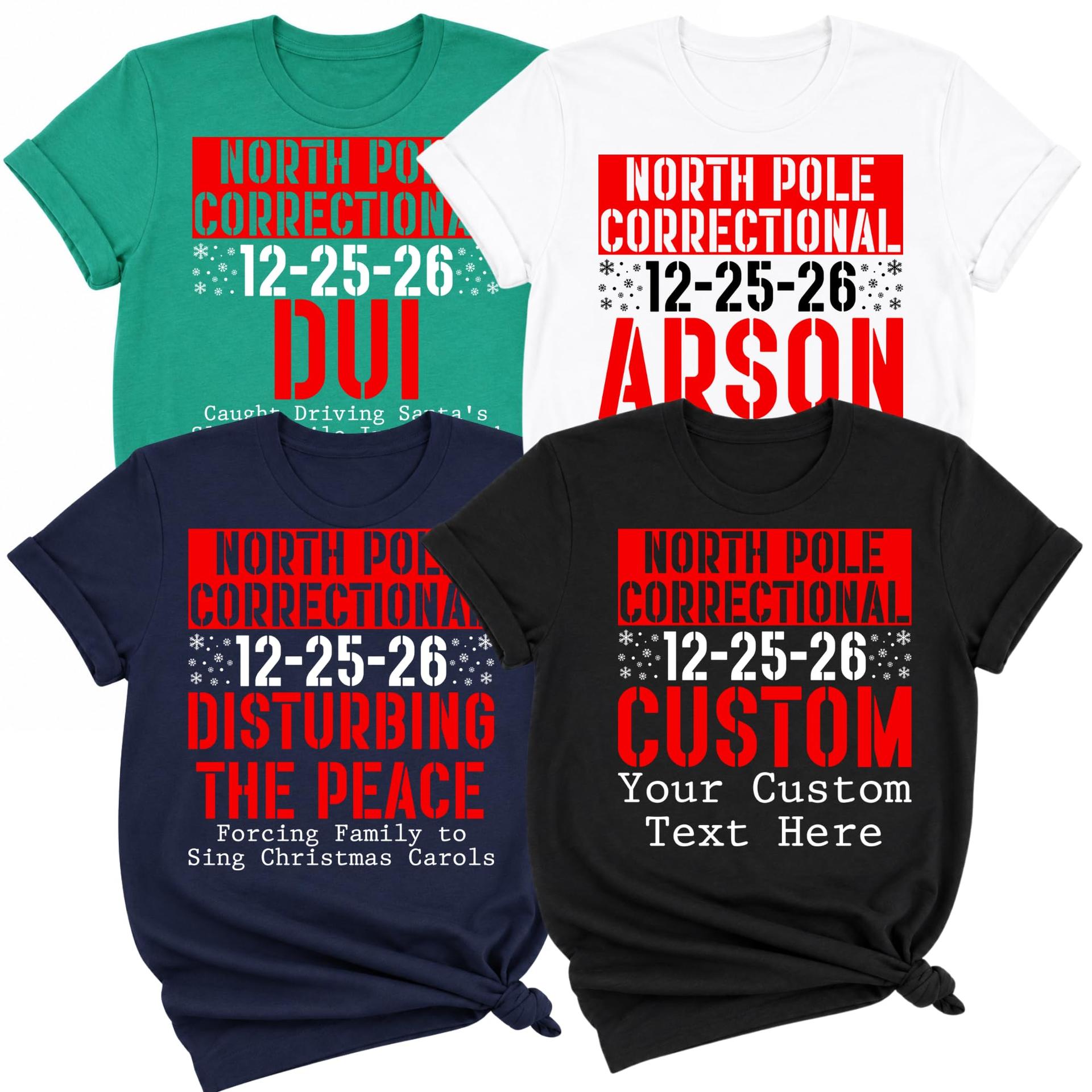 Custom North Pole Correctional Christmas Family Matching Shirts 60 Quotes (Design 3) — photo 1 of 9