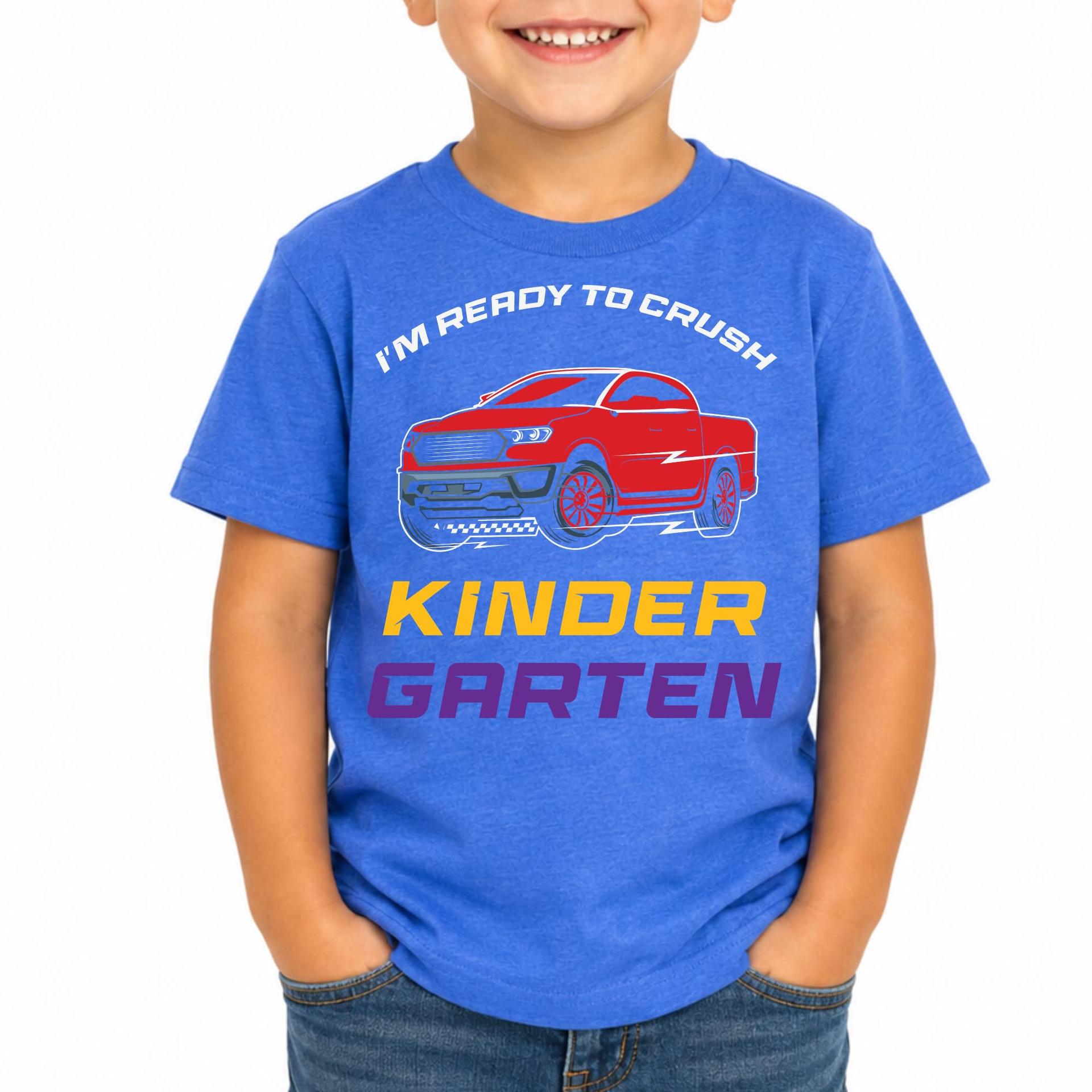 Custom Ready To Crush Kindergarten Car Shirt Kids First Day School Tee — photo 1 of 6