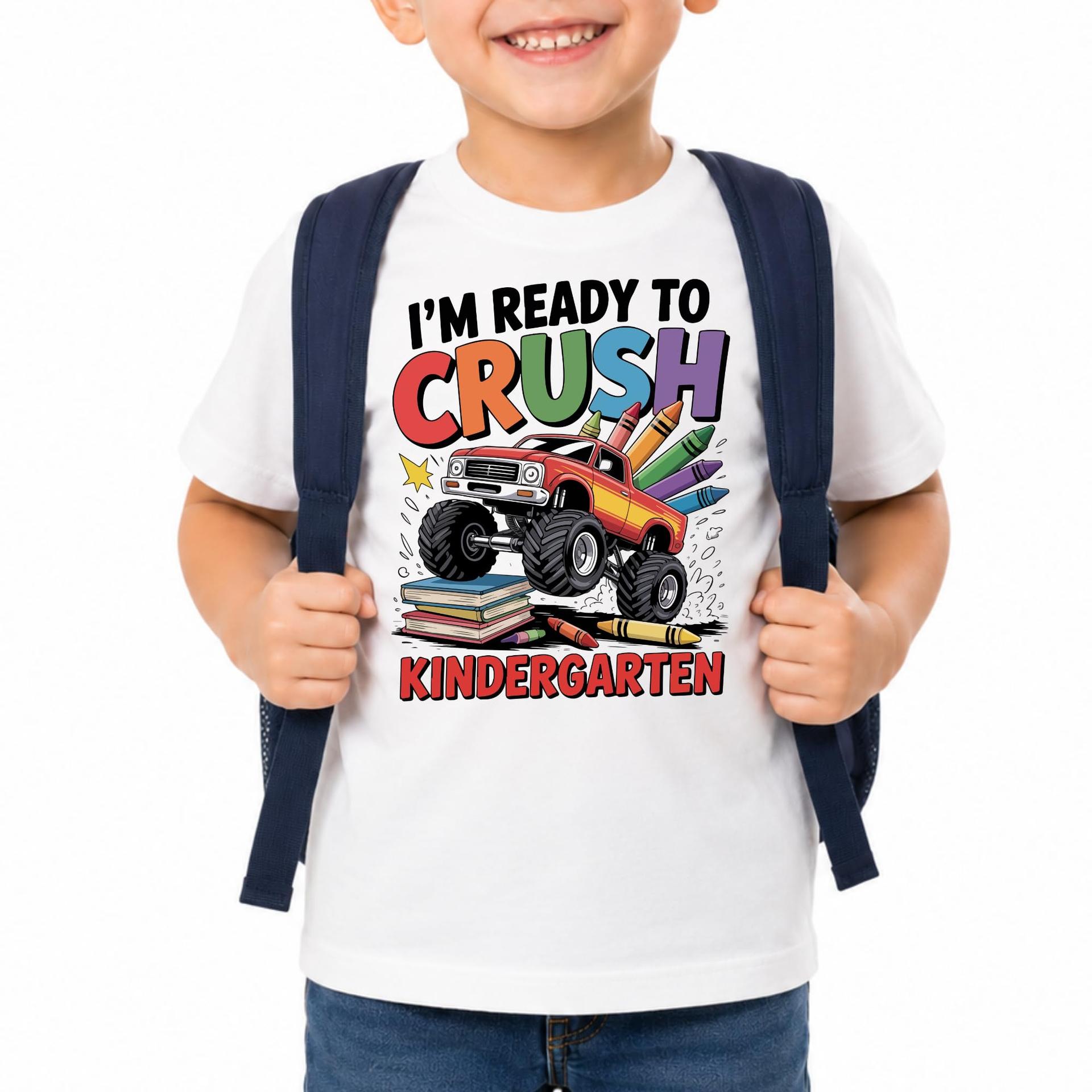 Custom Ready To Crush Kindergarten Monster Truck Shirt Kids School Tee — photo 1 of 6
