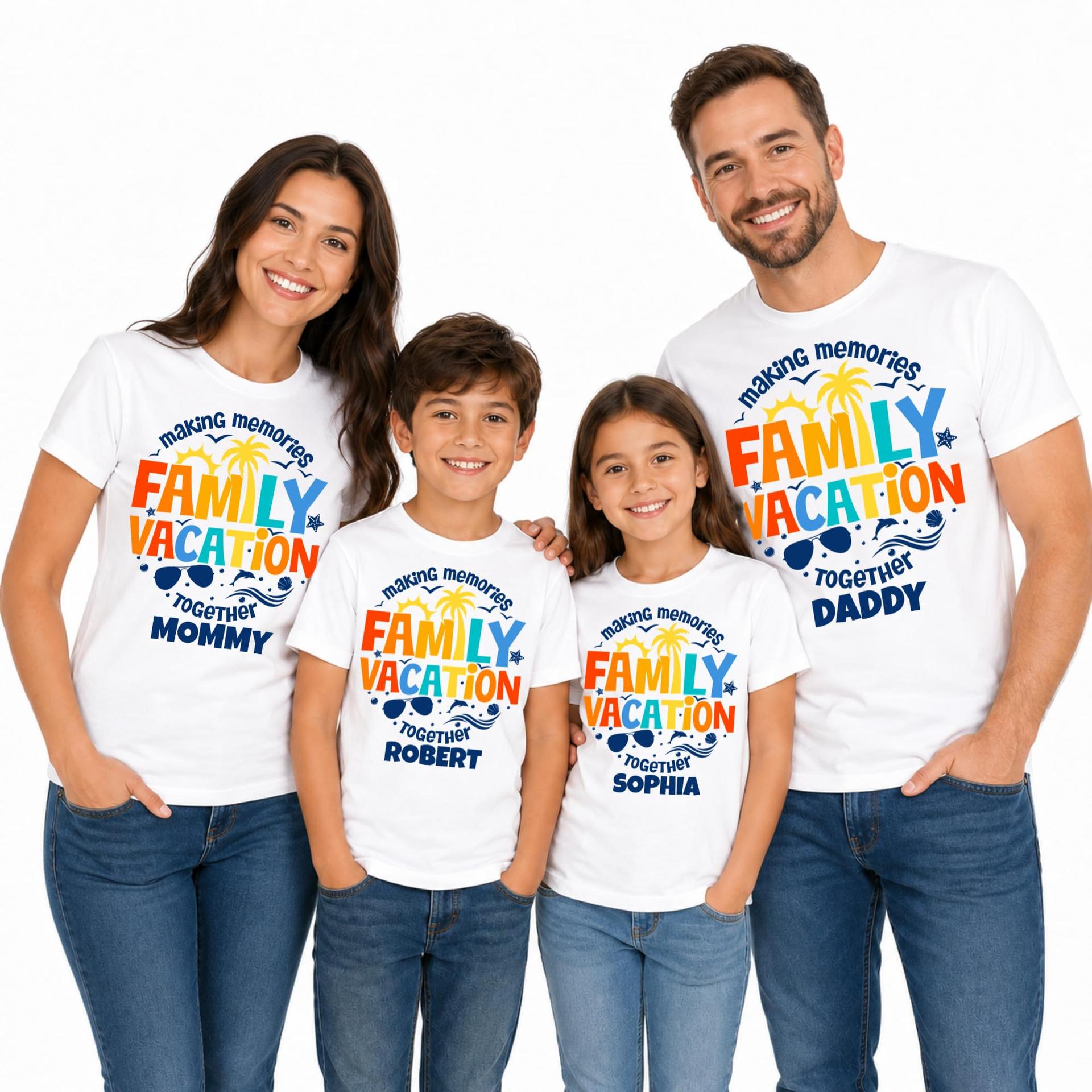 Personalized Family Vacation Shirt Bright Tropical Matching Family Tee — photo 1 of 7