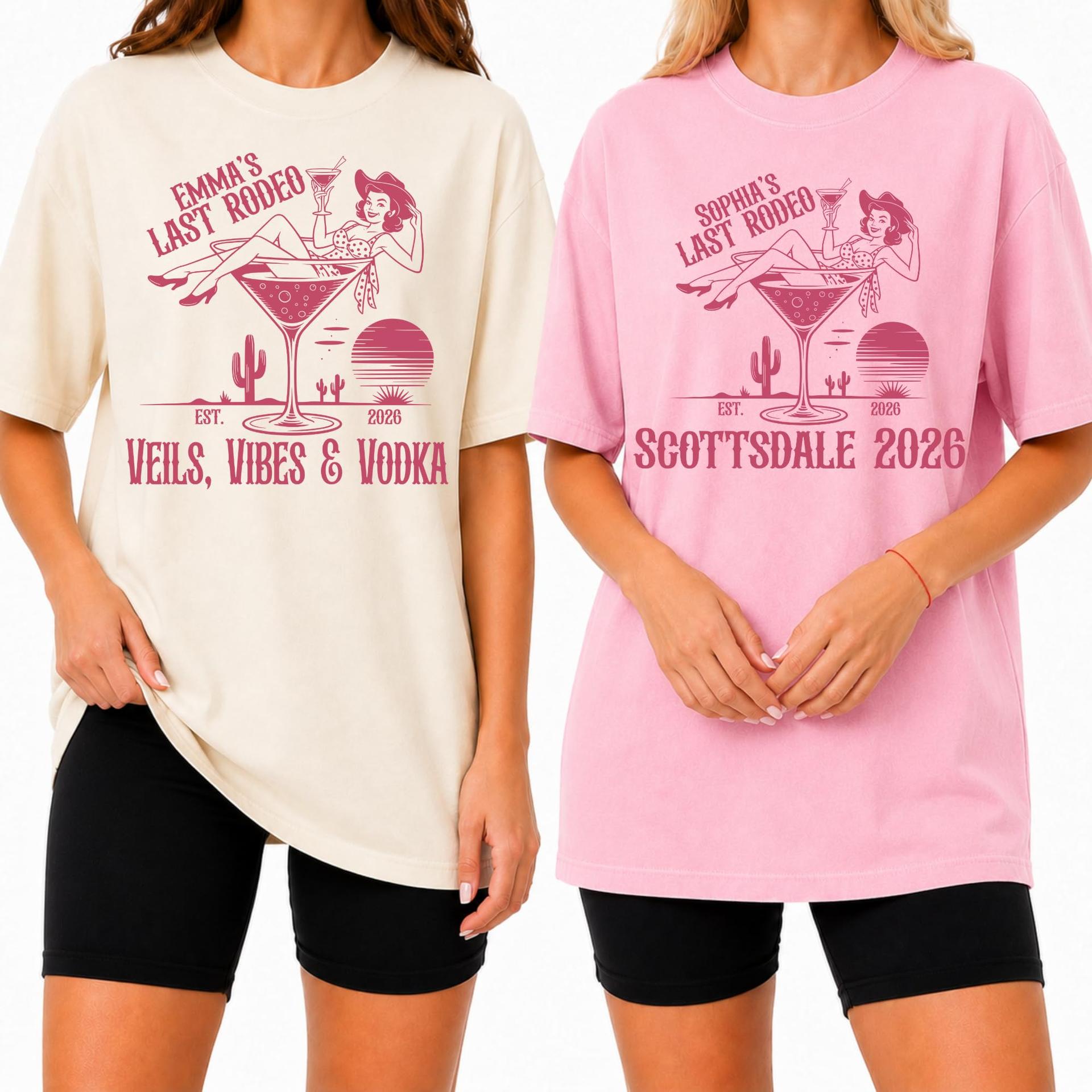 Personalized Last Rodeo Bachelorette Shirt Custom Cowgirl Martini Tee — photo 1 of 9