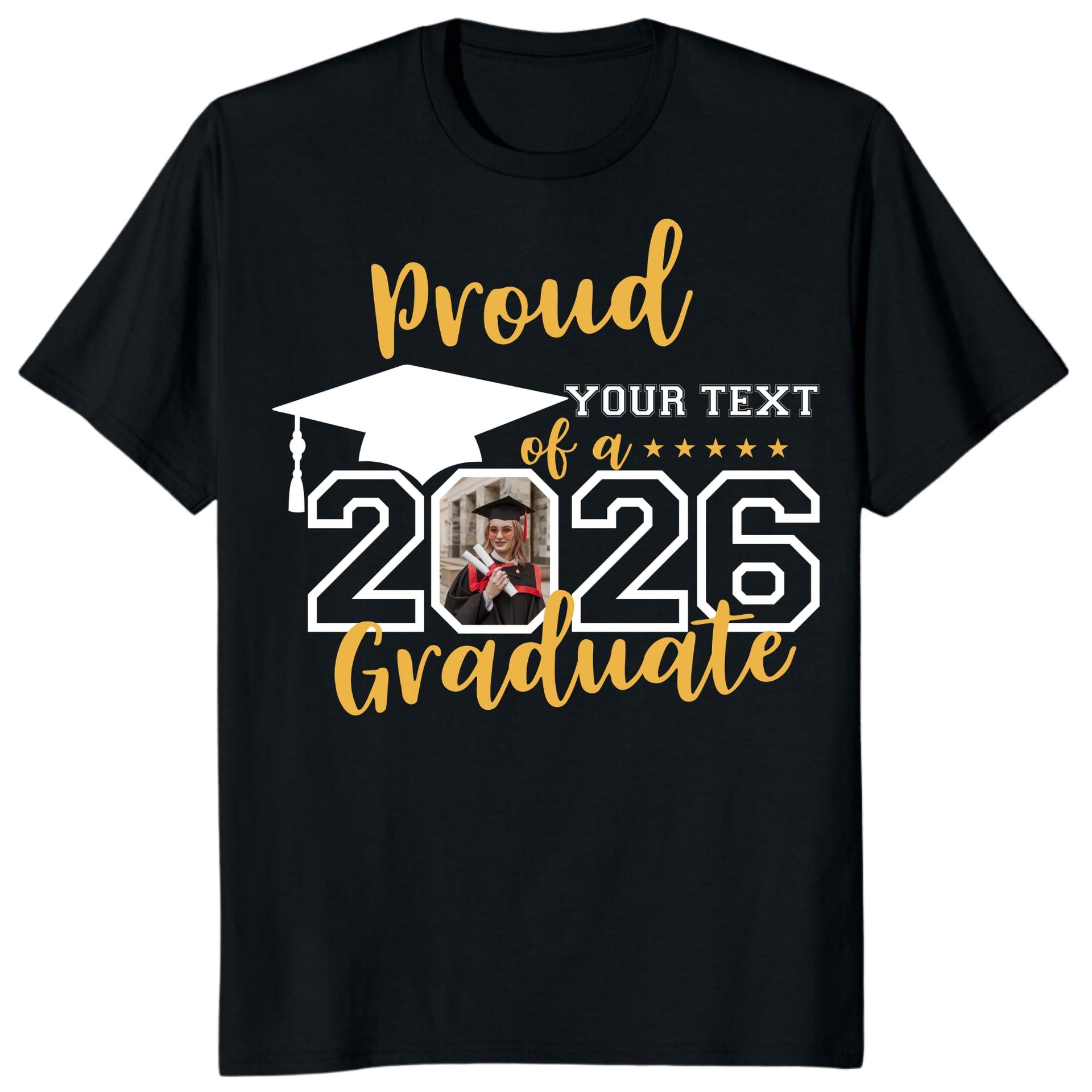 Personalized Proud 2026 Graduate Photo Shirt Custom Family Role Tee — photo 1 of 8