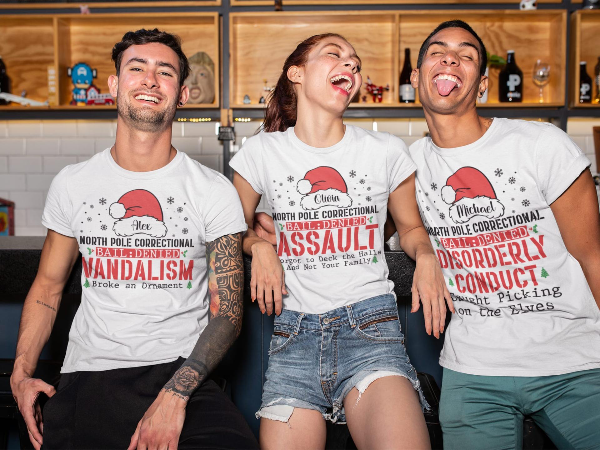 Custom North Pole Correctional Christmas Family Matching Shirts 60 Quotes — photo 1 of 9