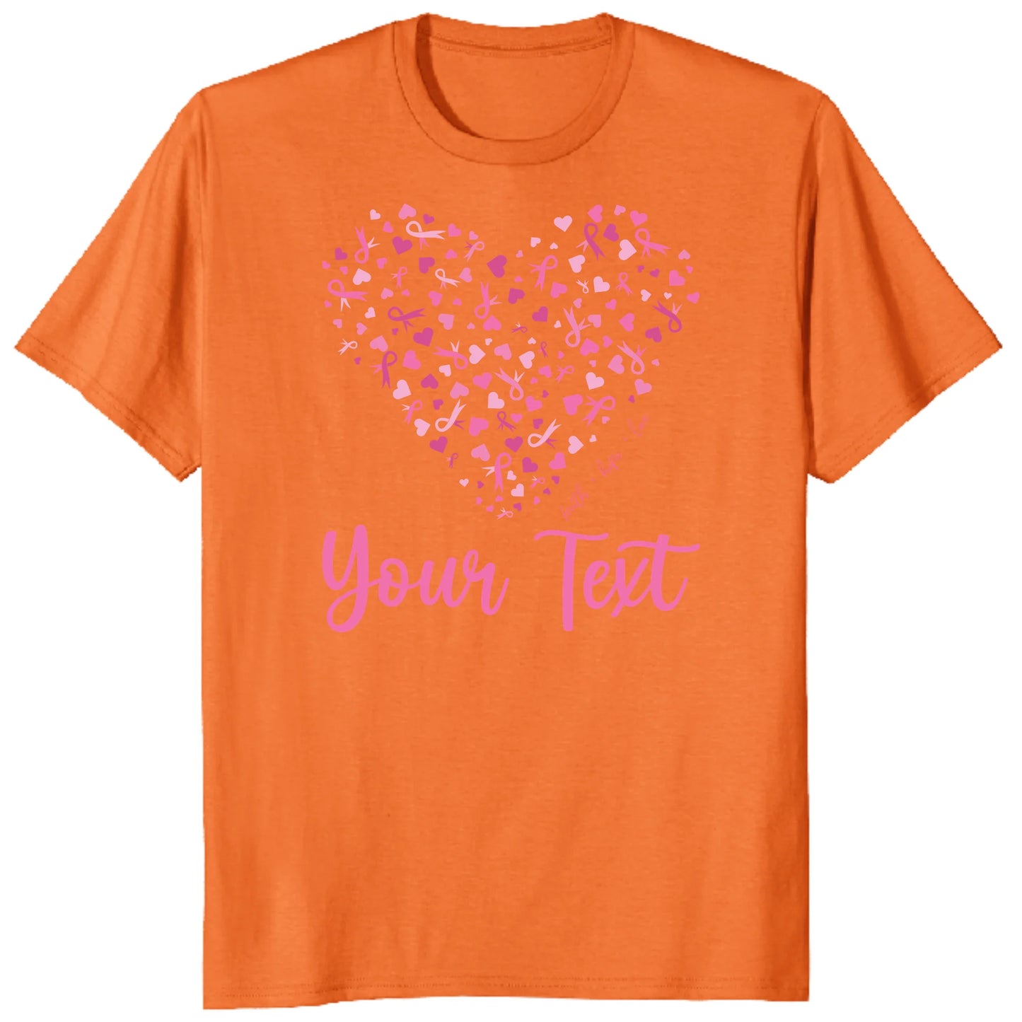 Custom Breast Cancer Support Heart Shirt, Personalized Pink Ribbon Team Tee