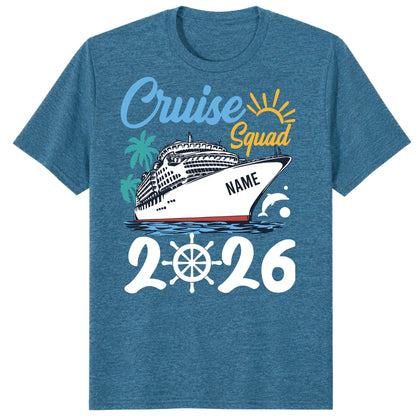 Cruise Squad 2026 Shirts, Custom Ship Name Family Vacation Tees