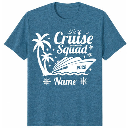 Custom Palm Tree Cruise Squad 2026 Matching Vacation Shirts