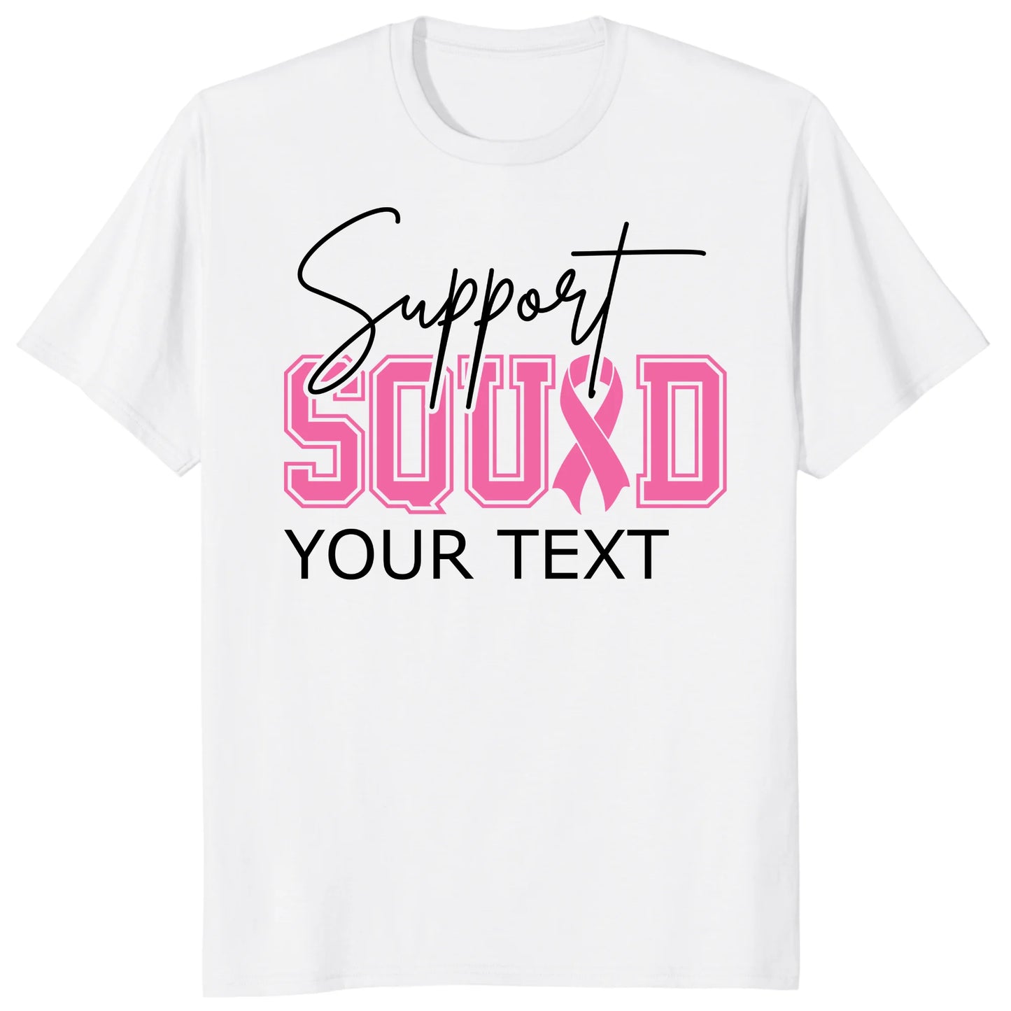 Personalized Breast Cancer Support Squad Shirt, Custom Pink Ribbon Matching Tee