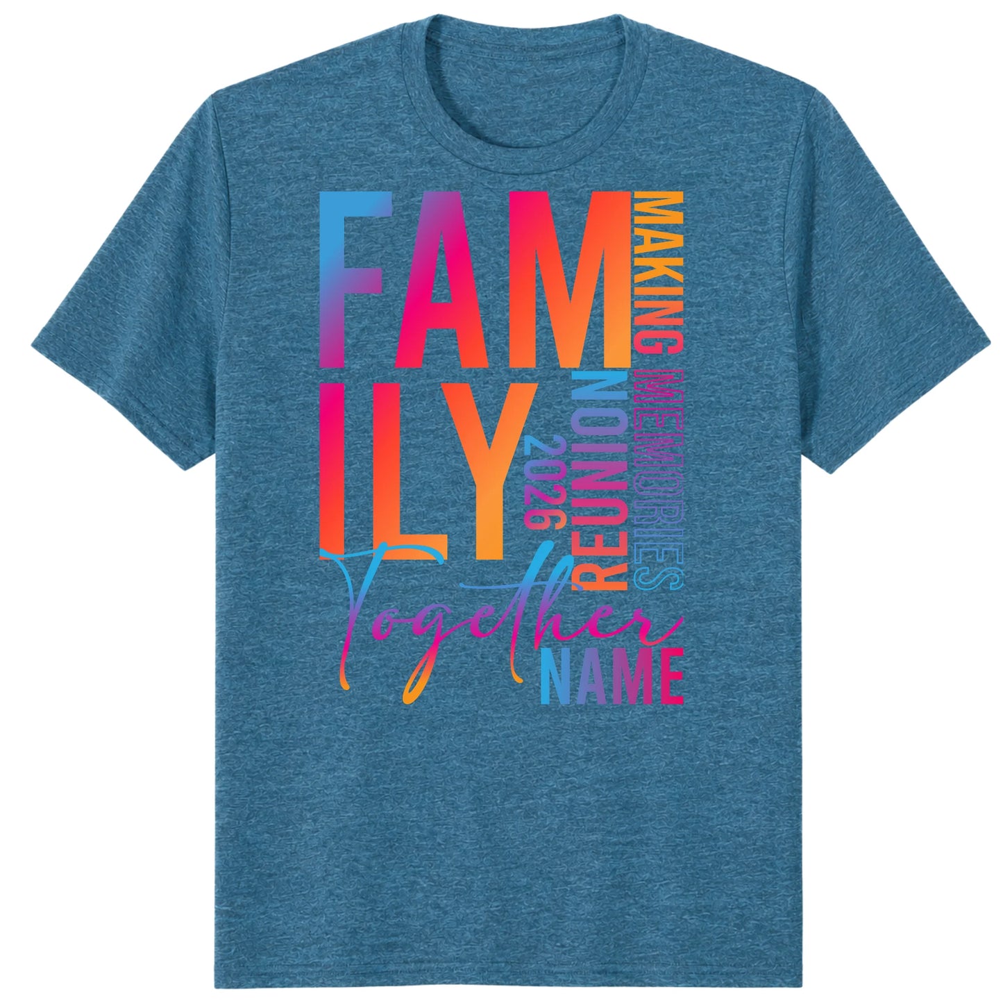 Colorful Family Together 2026 Shirt, Custom Reunion Name Tee