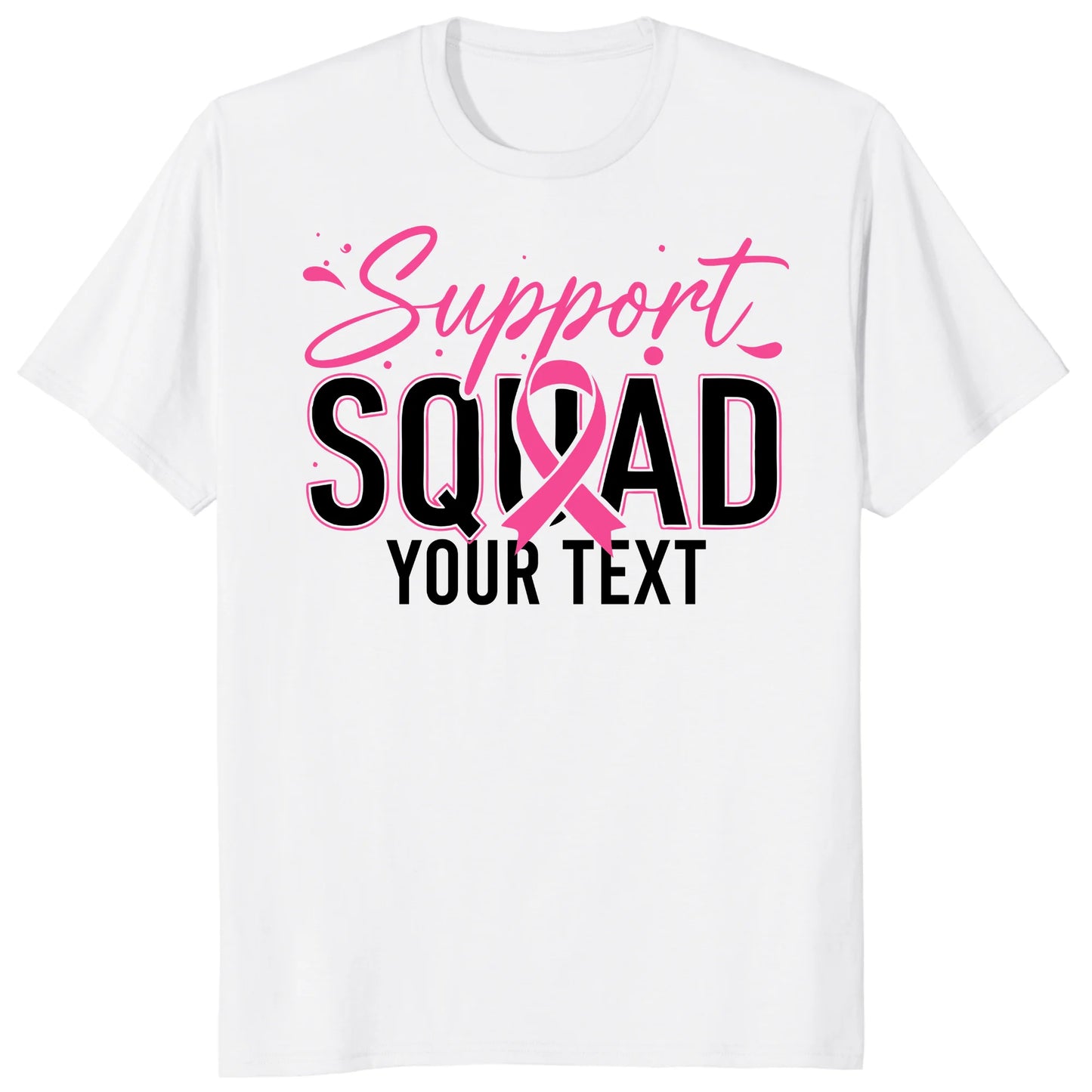 Personalized Support Squad Breast Cancer Shirt, Custom Pink Ribbon Team Tee