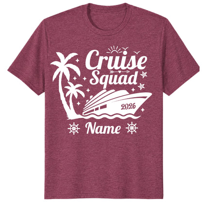 Custom Palm Tree Cruise Squad 2026 Matching Vacation Shirts