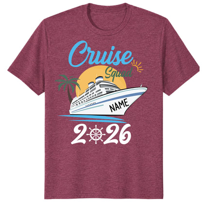 Custom Cruise Squad 2026 Shirts, Family Vacation Cruise Tees