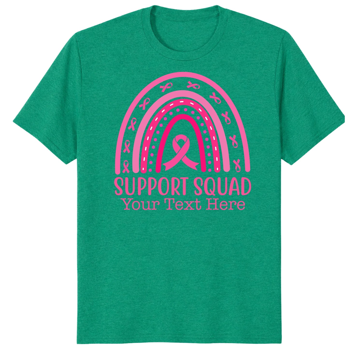 Custom Breast Cancer Support Squad Rainbow Shirt, Personalized Pink Ribbon Tee