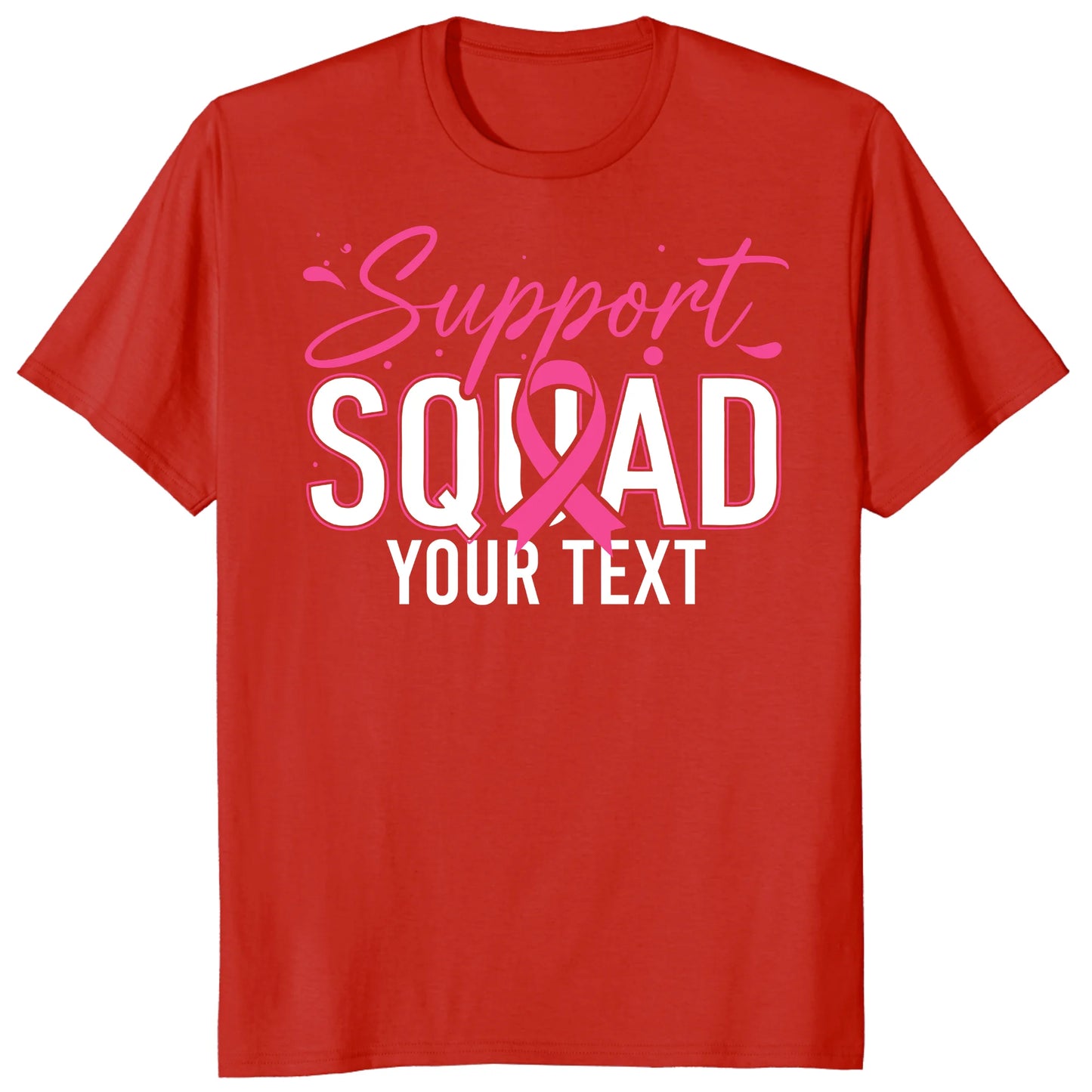 Personalized Support Squad Breast Cancer Shirt, Custom Pink Ribbon Team Tee