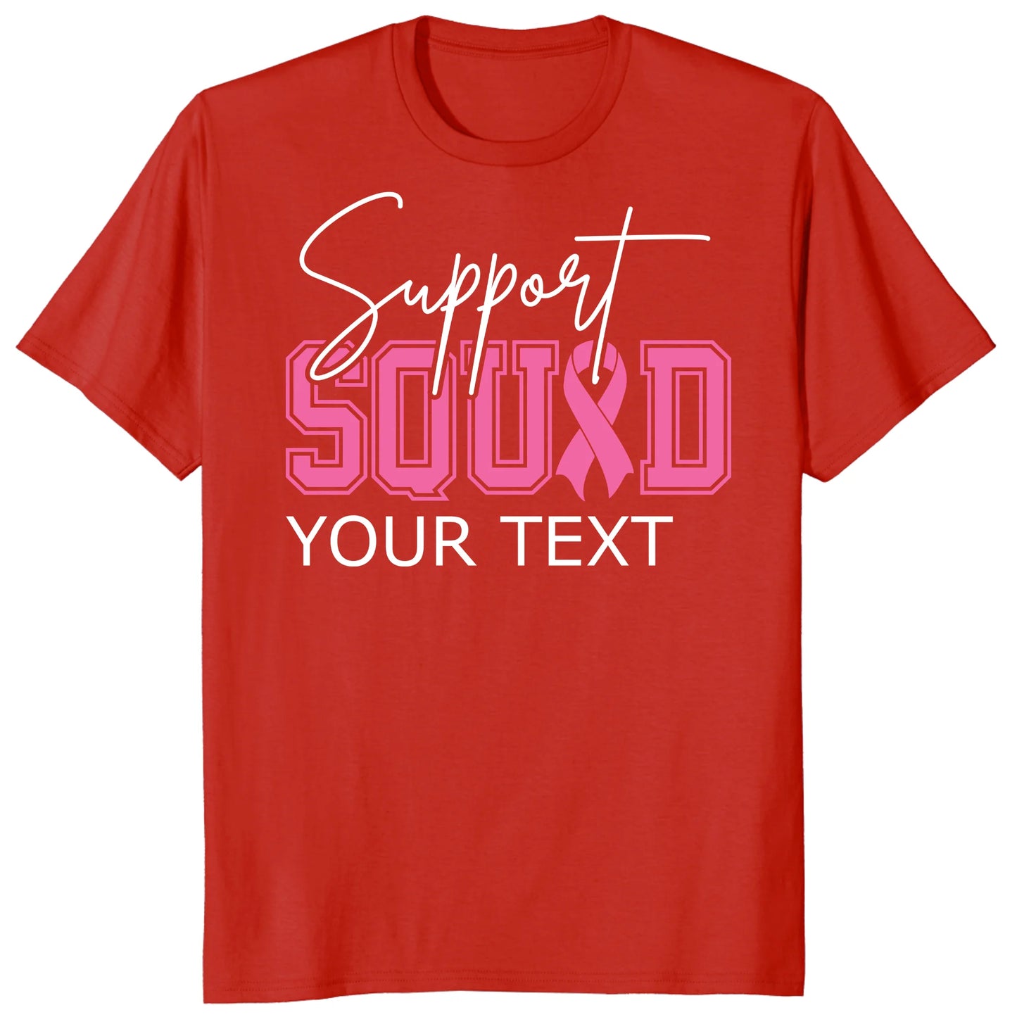 Personalized Breast Cancer Support Squad Shirt, Custom Pink Ribbon Matching Tee