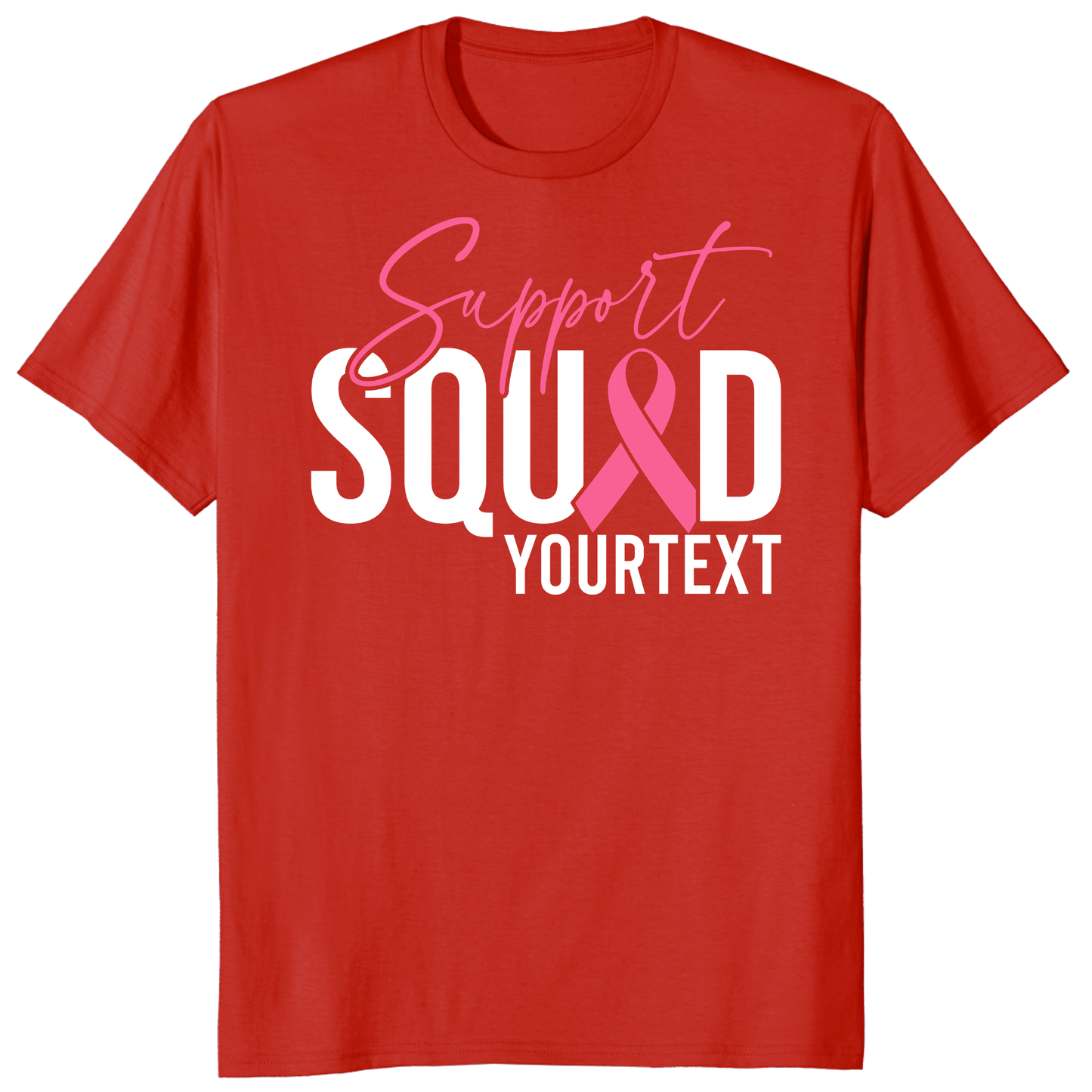 Custom Breast Cancer Support Squad Shirt, Personalized Pink Ribbon Team Tee