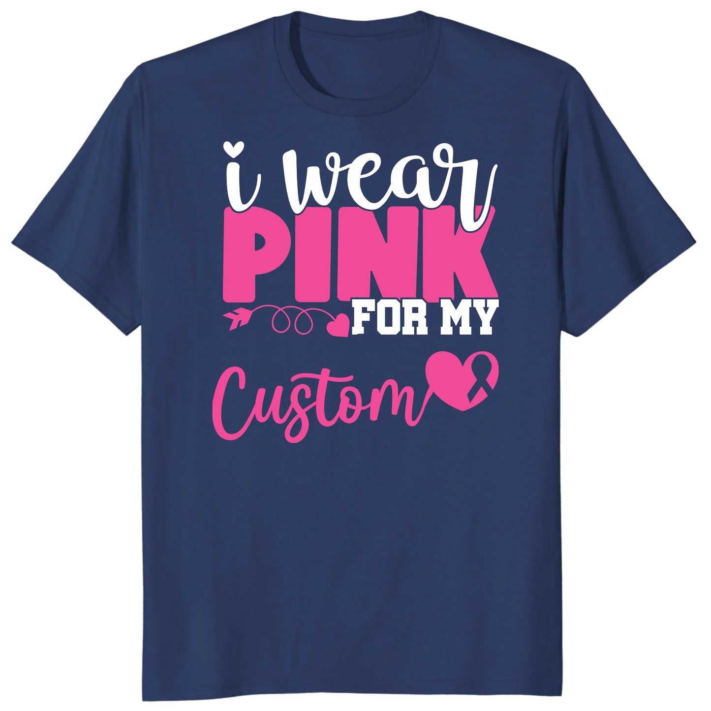 I Wear Pink for My Warrior Shirt, Personalized Breast Cancer Support Tee