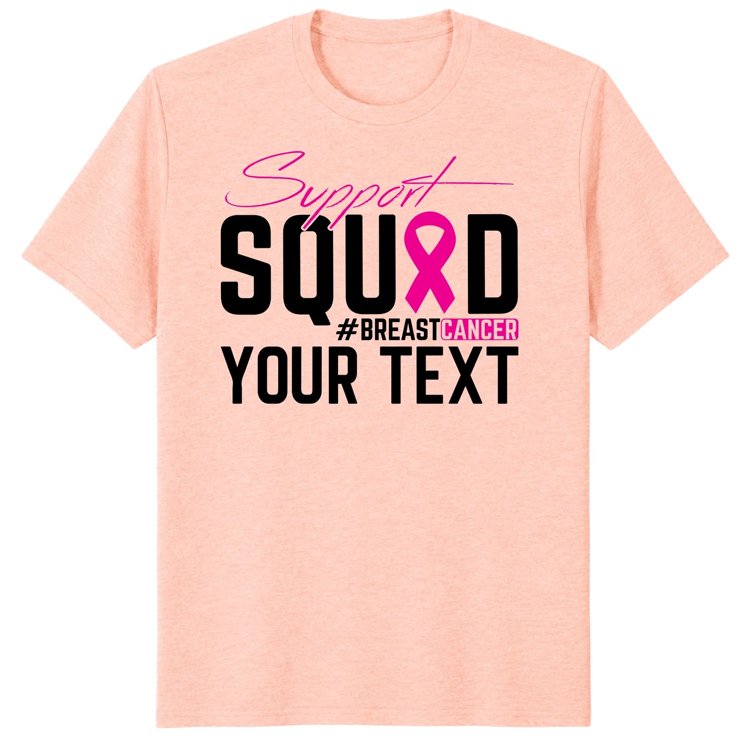 Custom Breast Cancer Support Squad for My Warrior Shirt, Personalized Pink Ribbon Support Tee