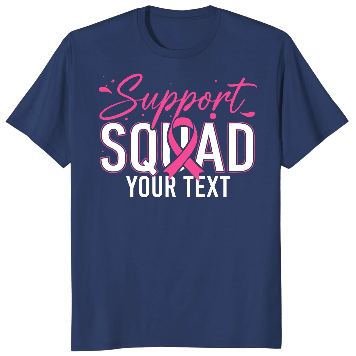 Personalized Support Squad Breast Cancer Shirt, Custom Pink Ribbon Team Tee