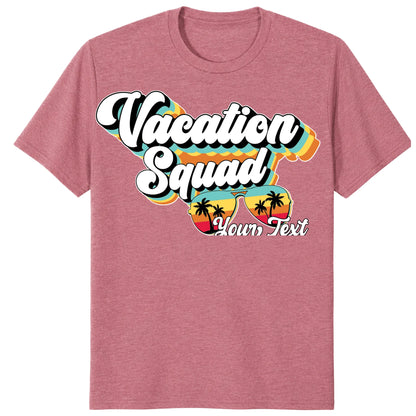 Custom Retro Vacation Squad Shirt, Personalized Matching Group Tee