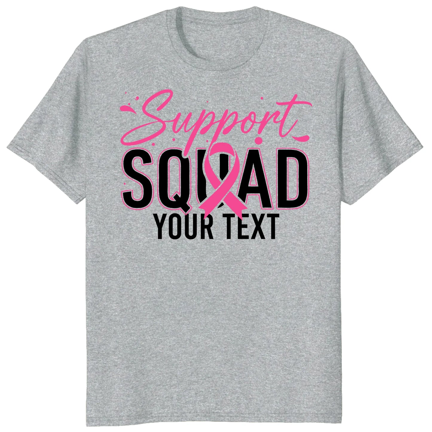 Personalized Support Squad Breast Cancer Shirt, Custom Pink Ribbon Team Tee