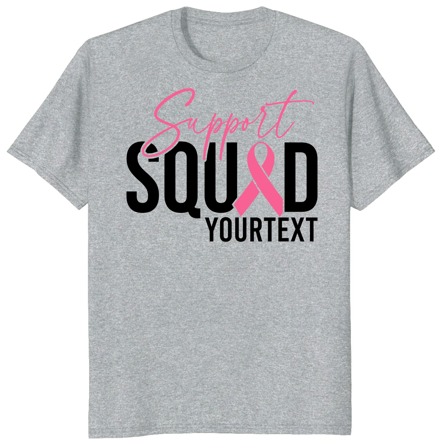 Custom Breast Cancer Support Squad Shirt, Personalized Pink Ribbon Team Tee