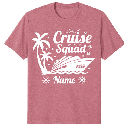 Custom Palm Tree Cruise Squad 2026 Matching Vacation Shirts