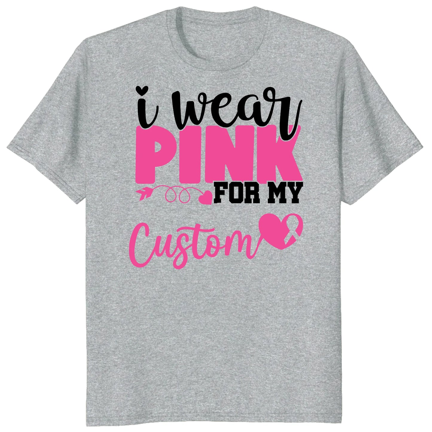 I Wear Pink for My Warrior Shirt, Personalized Breast Cancer Support Tee